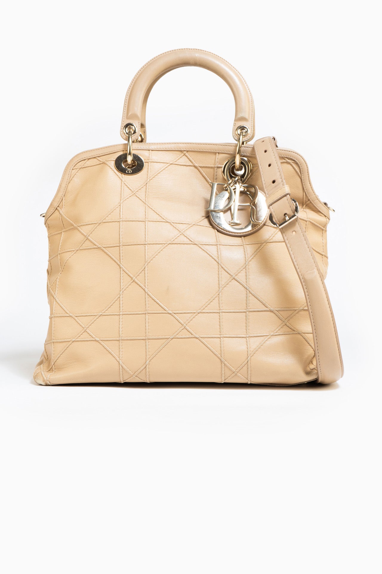 Dior Cannage Granville Bag In Beige