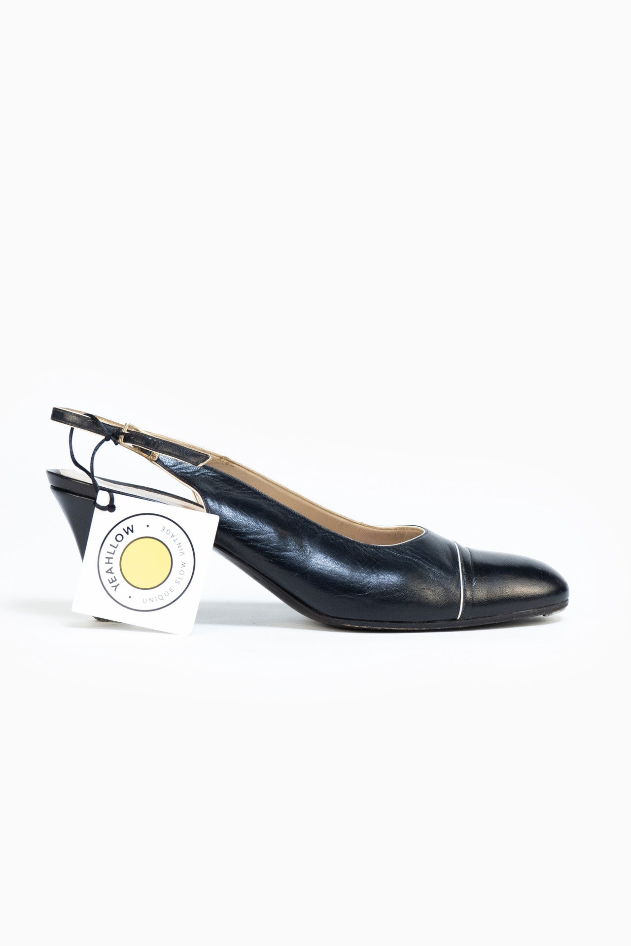 Chanel Vintage Heels In Navy - Size 38