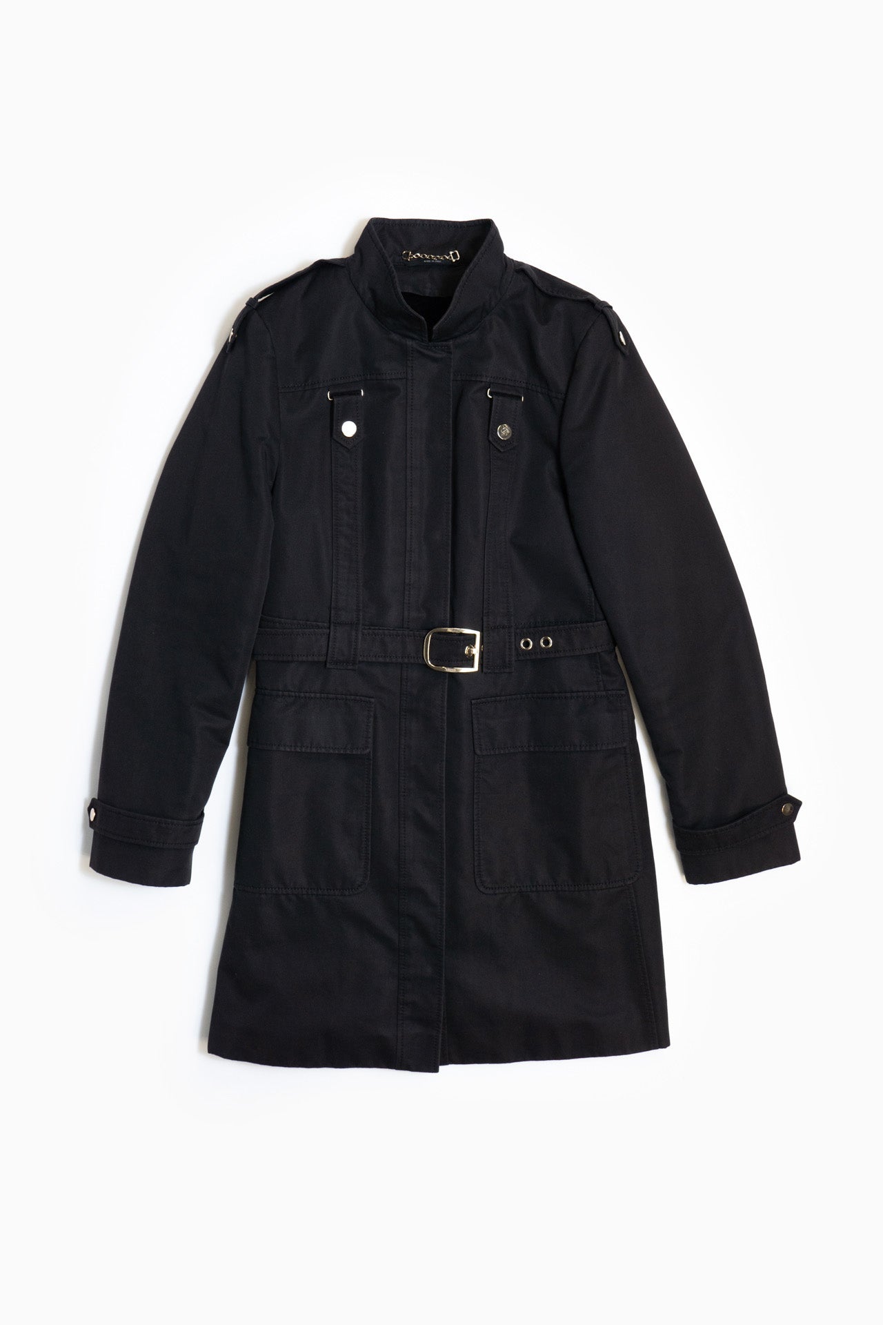 Gucci Black Long Coat With Belt