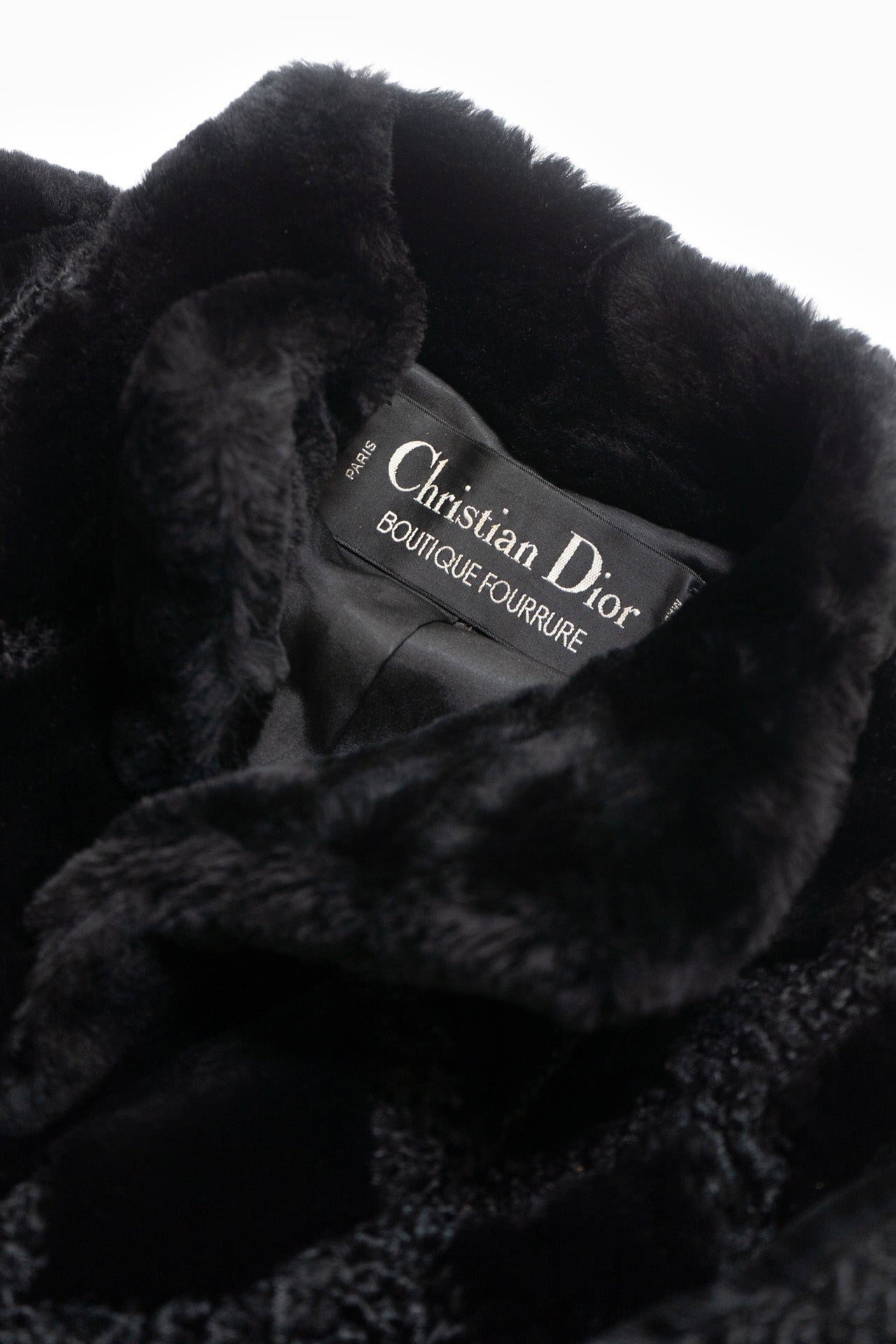 Christian Dior Vintage Fur Coat In Black