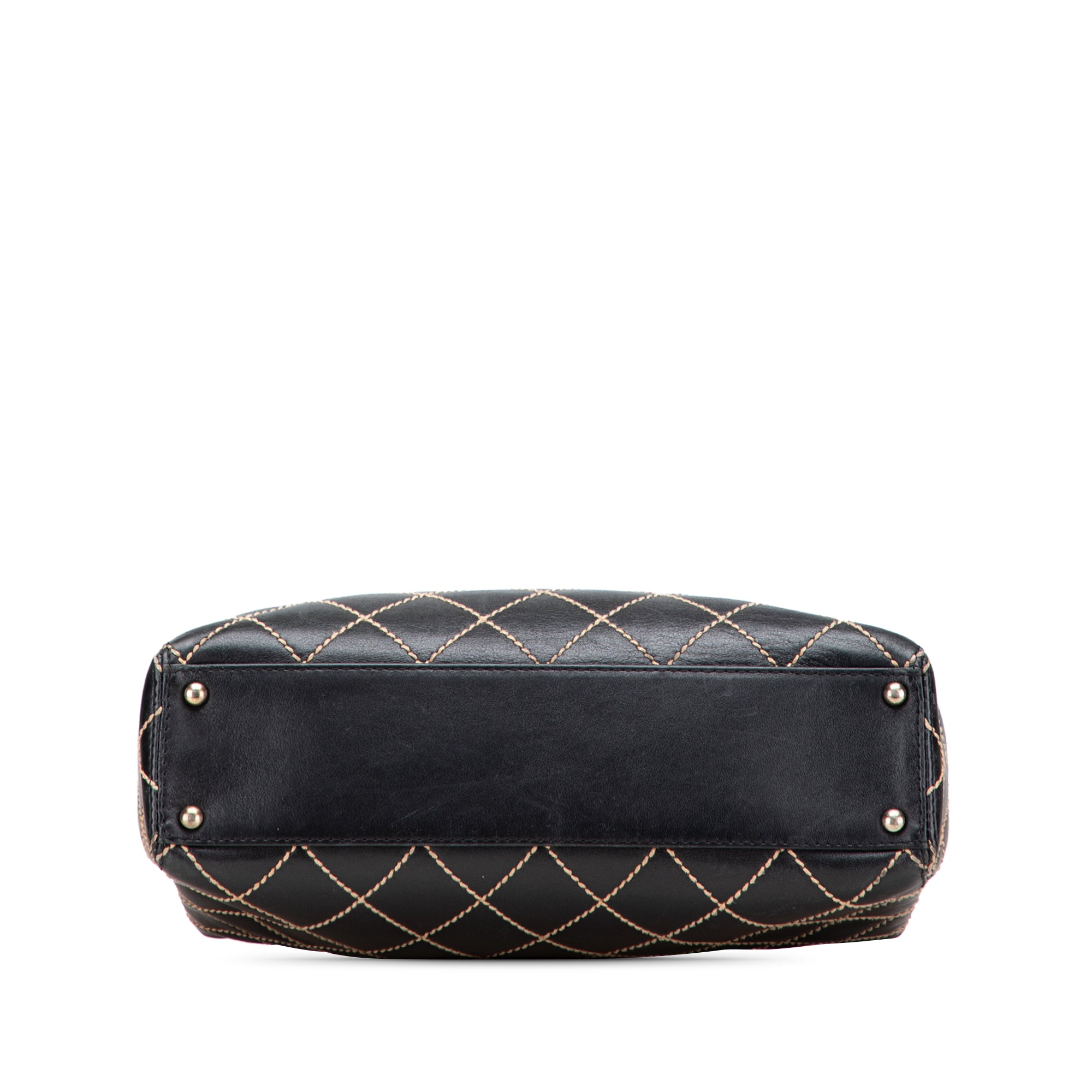 Chanel Medium CC Calfskin Wild Stitch Tote In Black