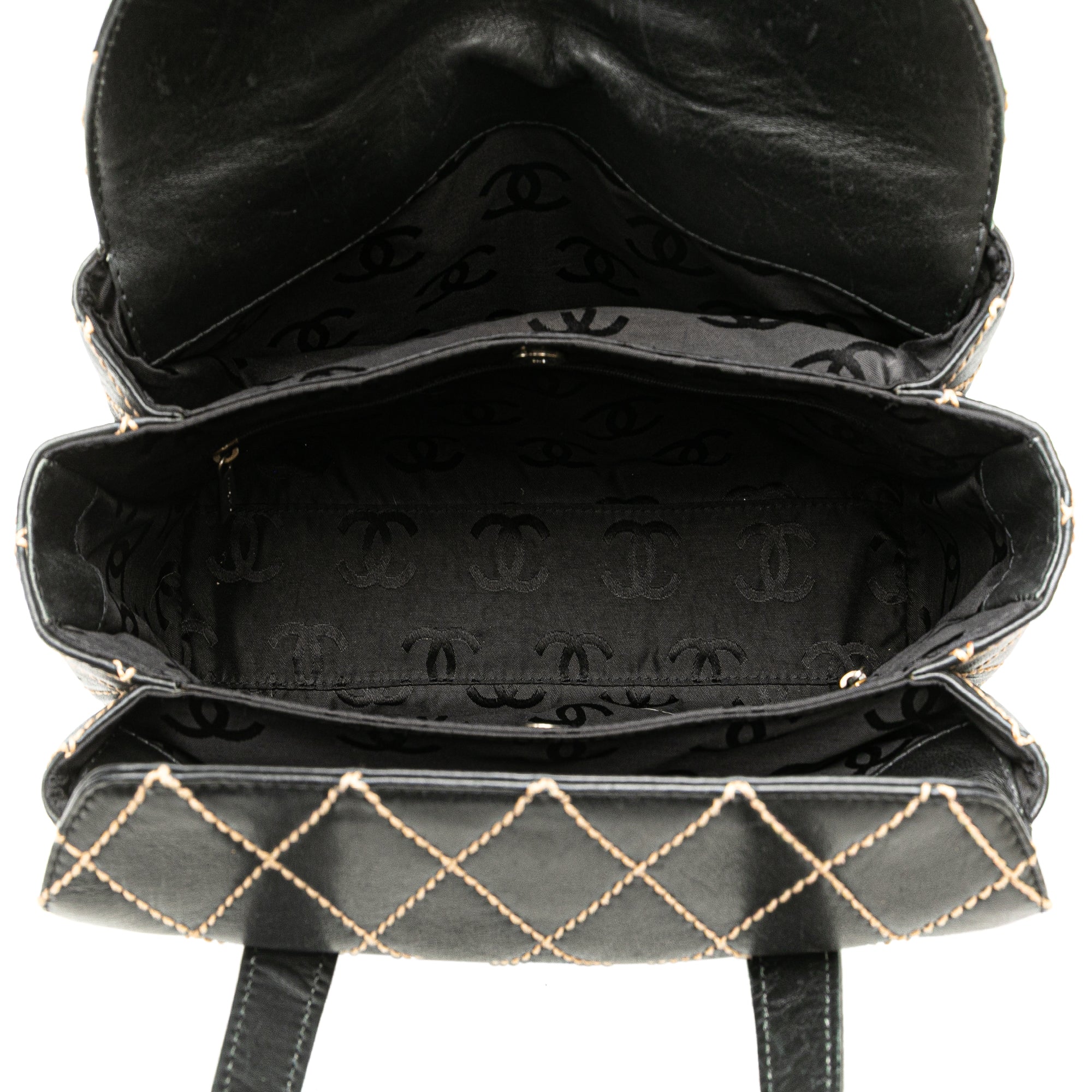 Chanel Medium CC Calfskin Wild Stitch Tote In Black