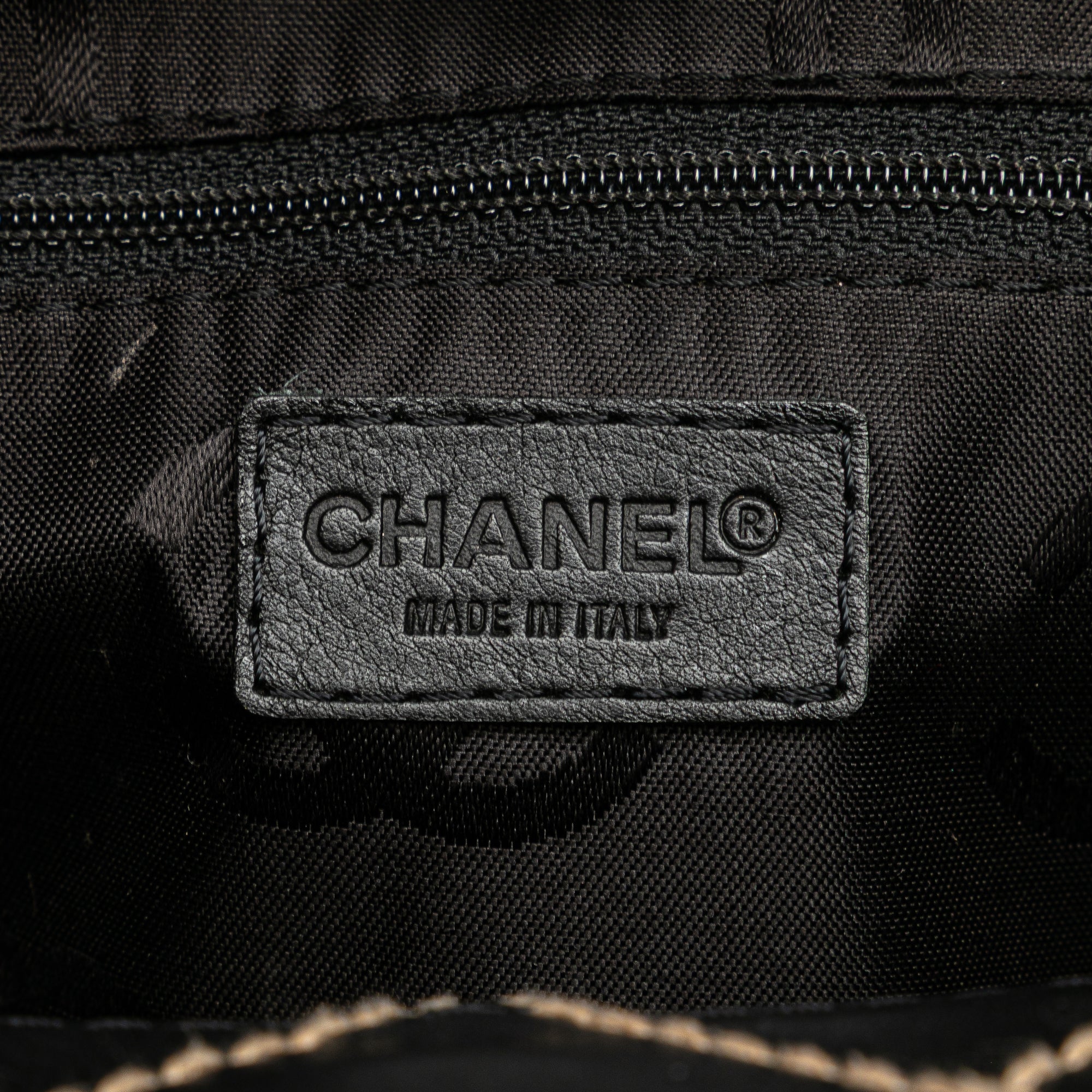 Chanel Medium CC Calfskin Wild Stitch Tote In Black