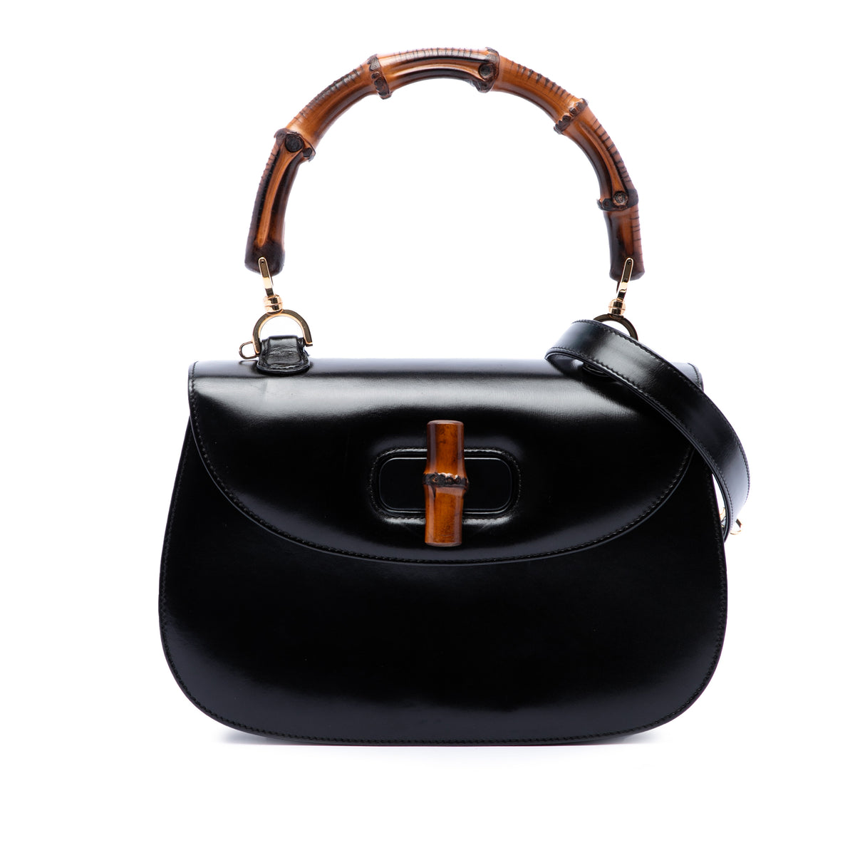 Gucci Calfskin Bamboo Night Black