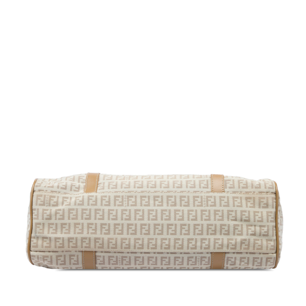 Fendi Zucchino Canvas Shoulder Bag Beige