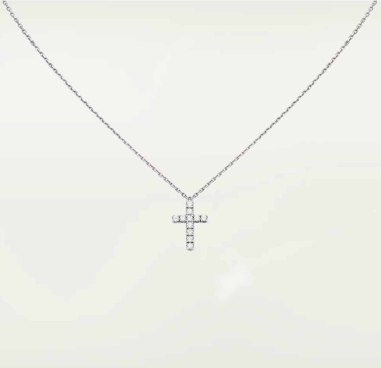 Cartier Diamonds Cross Symbol Pendant Necklace In Silver