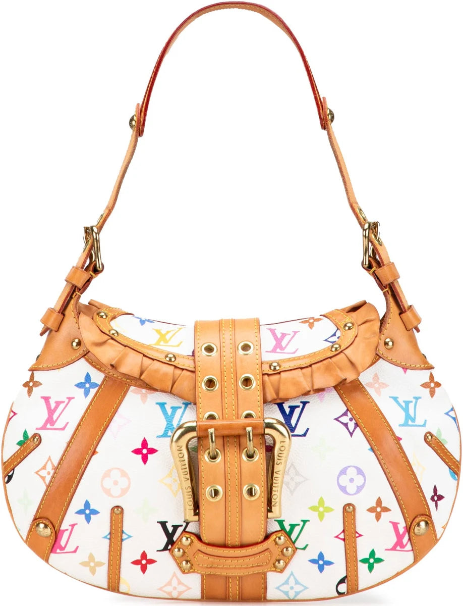 Louis Vuitton Limited Edition White Monogram Multicolore Leonor Bag
