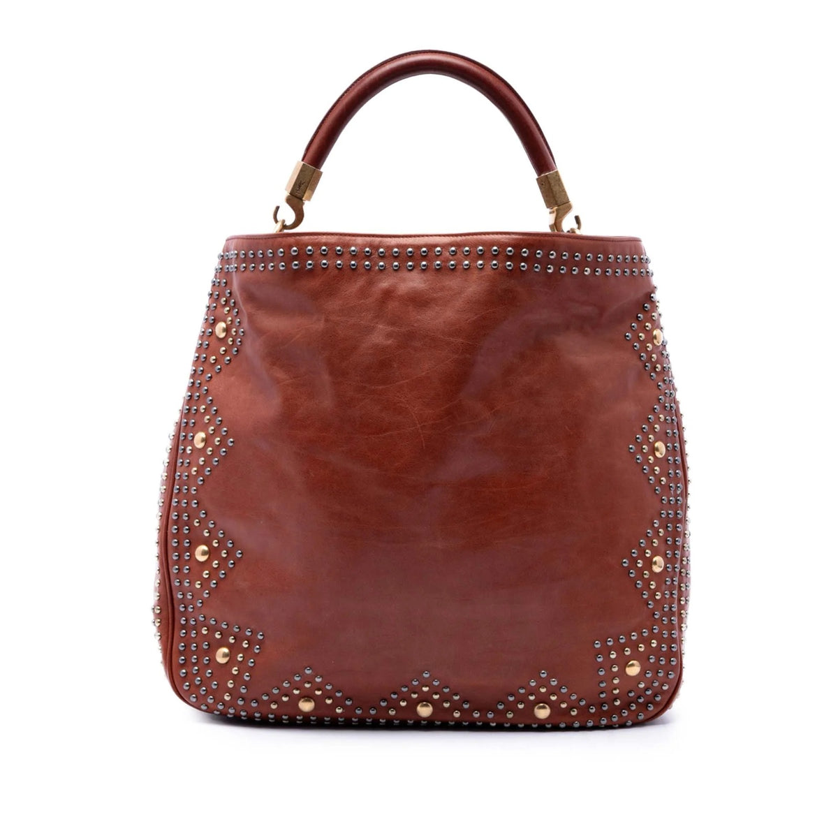 Saint Laurent Studded Calfskin Roady Hobo Bag