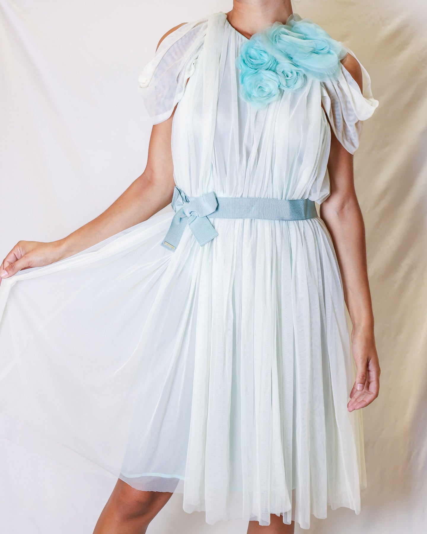 ELISABETTA FRANCHI ESMERALD TULLE DRESS