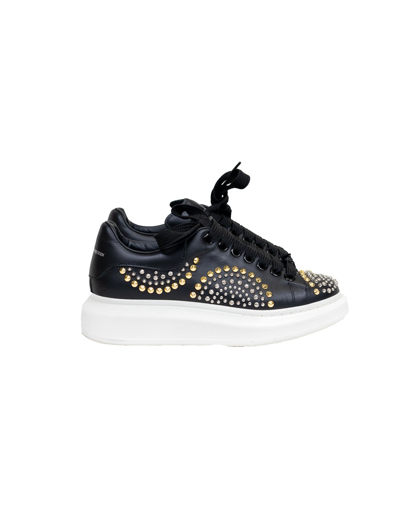 Alexander McQueen Oversized Spike-studded Black Sneakers with box Si