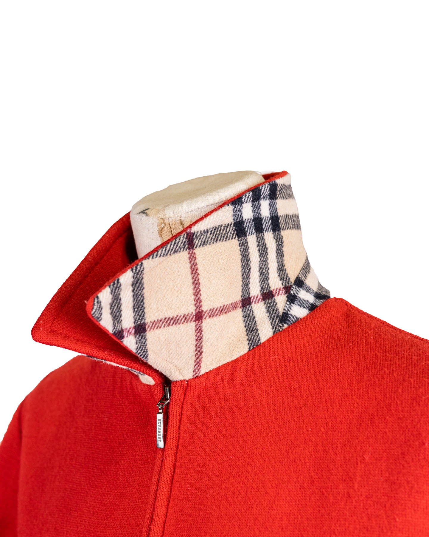 Burberry Jaqueta xadrez vermelho vintage de lã