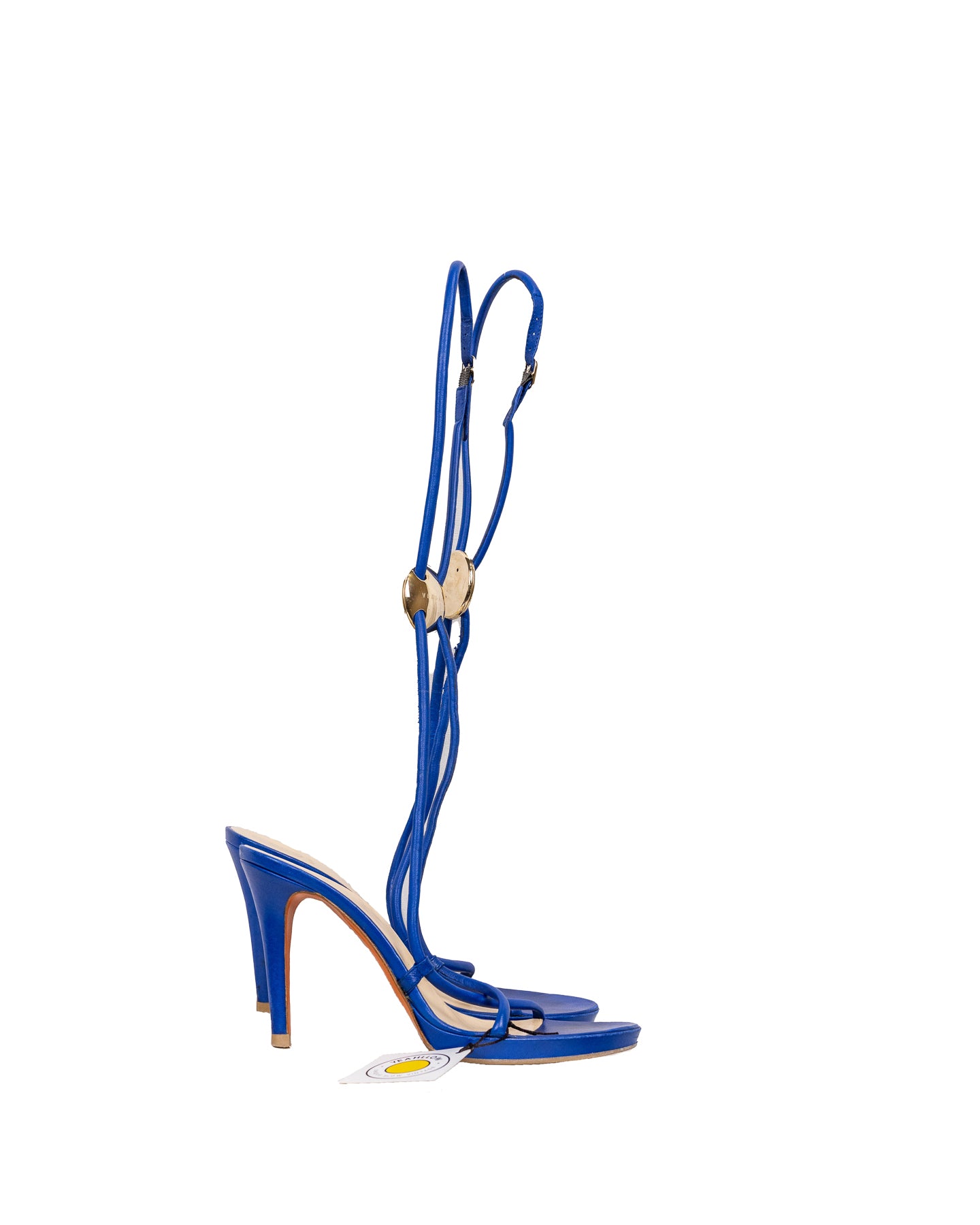 Versace Sandales à talons bleus Détail doré avec sac à poussière - Taille 38,5