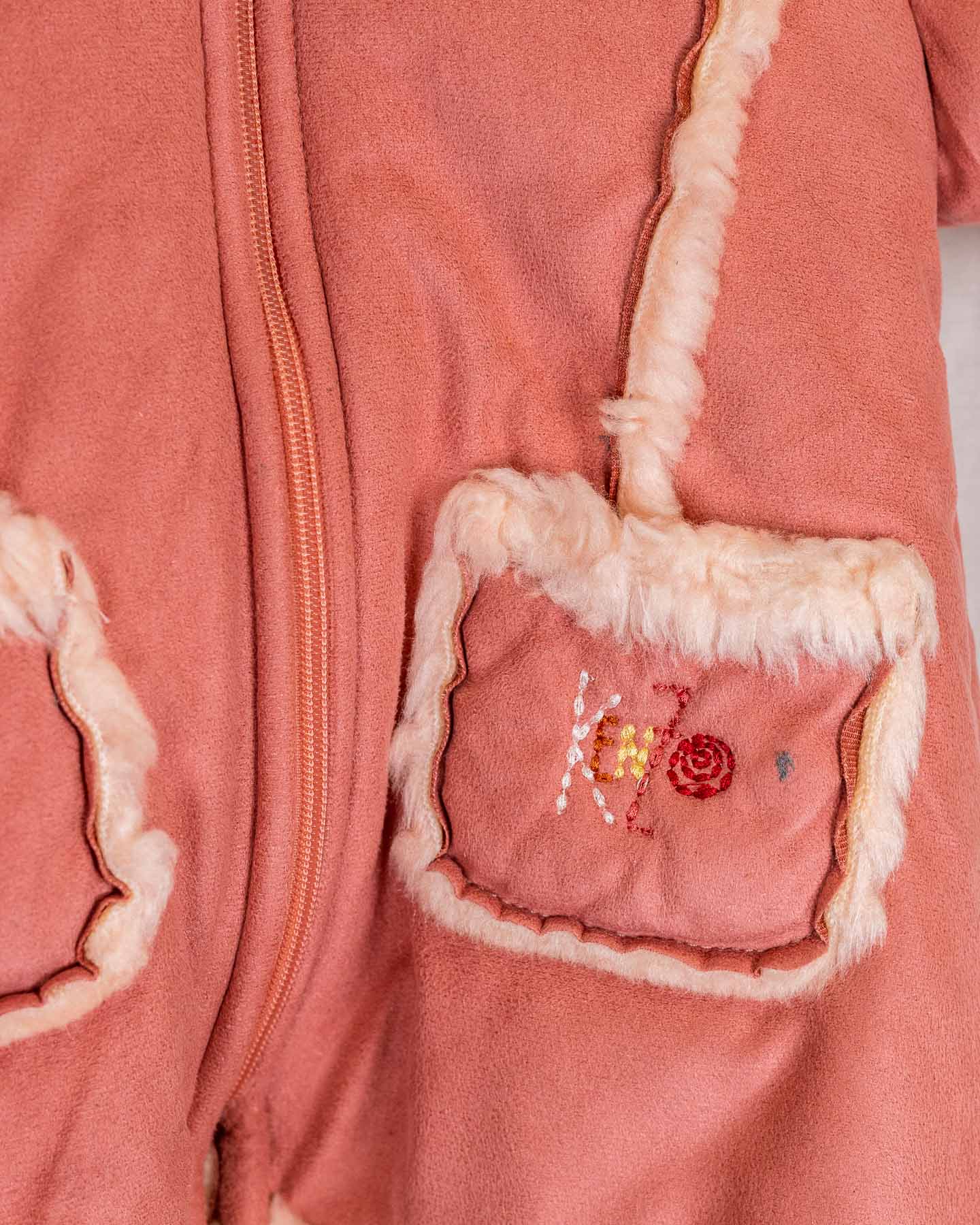 Kenzo Jaqueta Rosa Com Pele