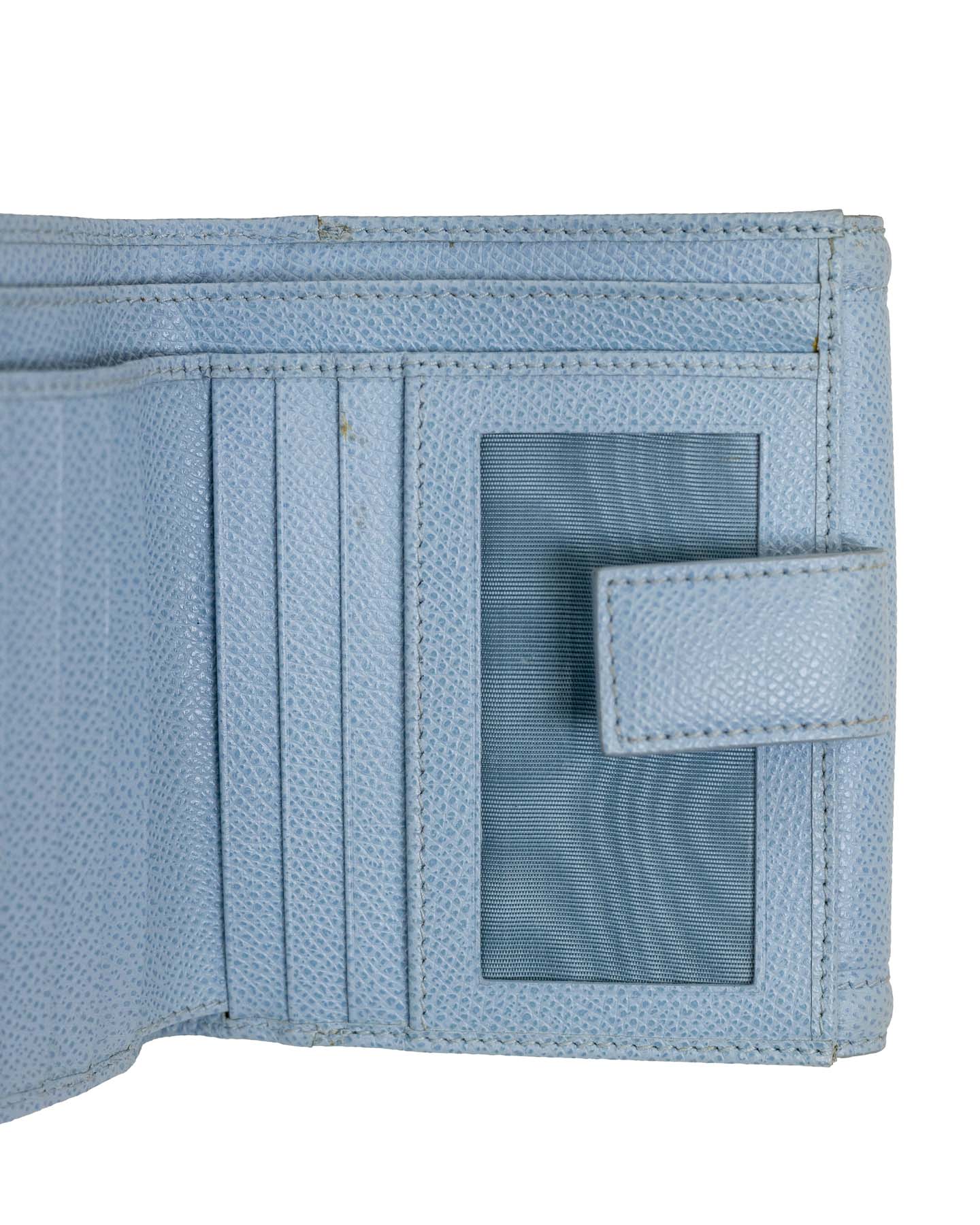 Salvatore Ferragamo Baby Blue Leather Wallet - with dust bag