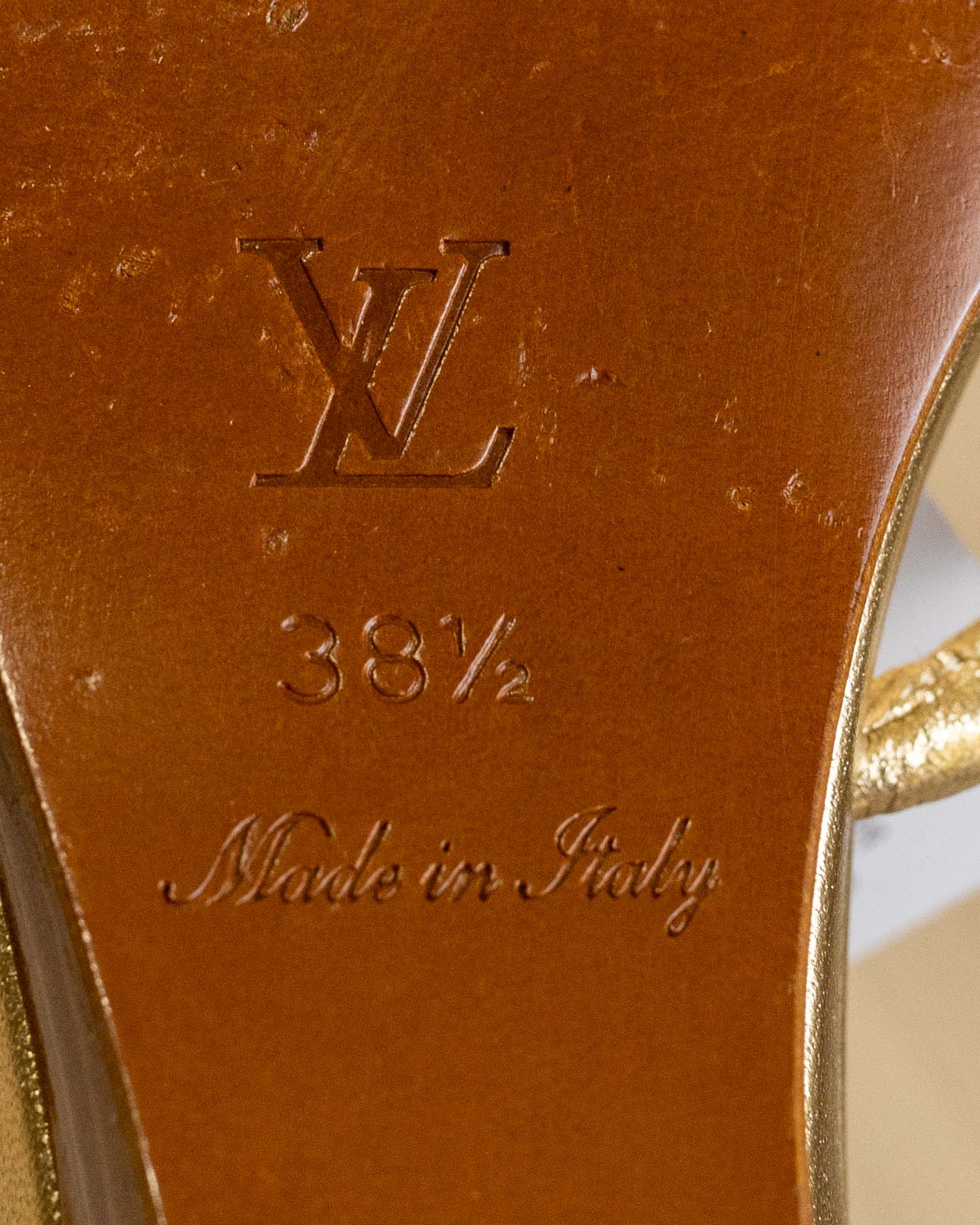 Louis Vuitton Leather Monogram Flower Motif Wedge Sole Sandals- Size 38.5