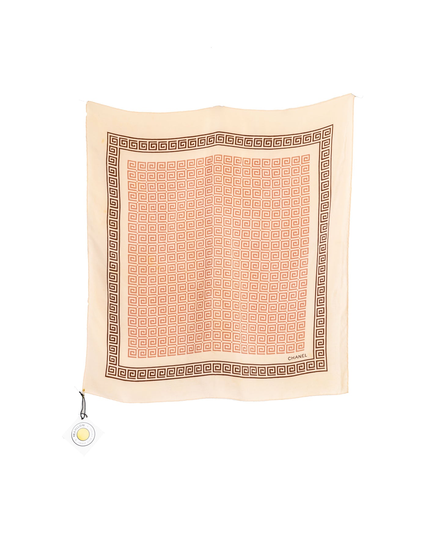 Lenço estampado rosa Chanel - 100% seda