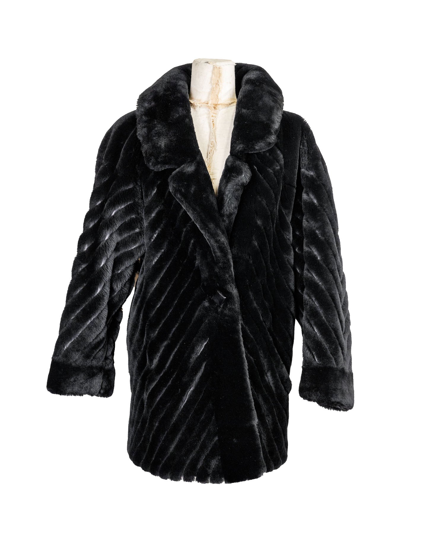 Christian Dior Vintage Fur And Leather Coat In Black