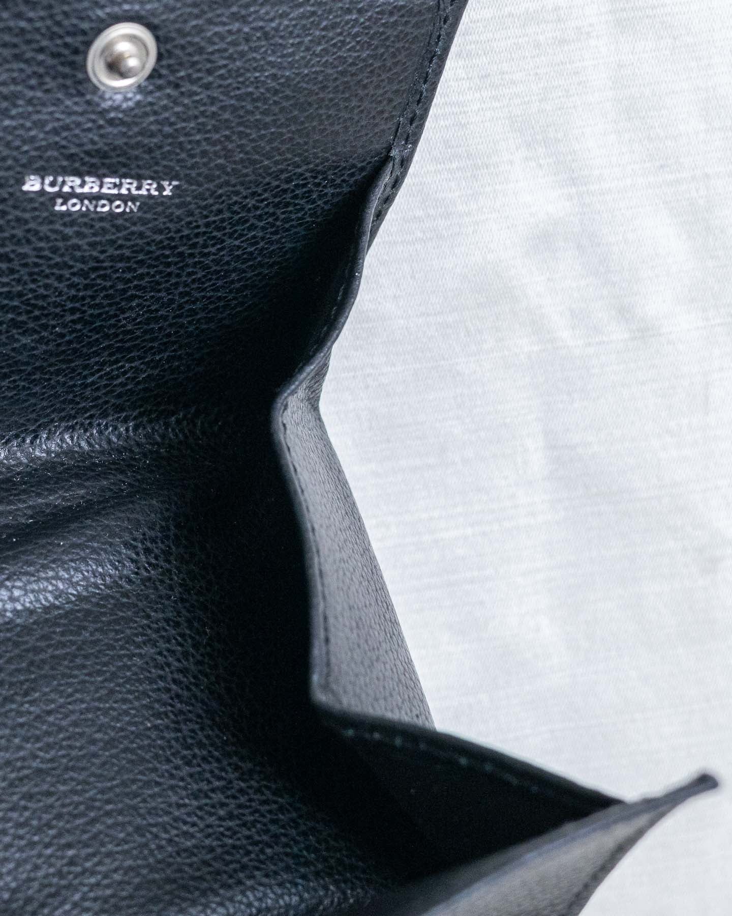 Carteira de moedas preta Burberry London