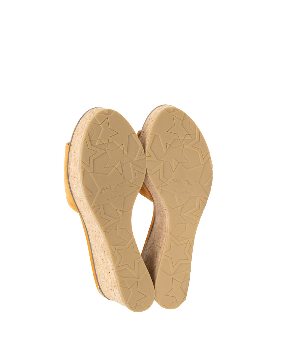 Sapatos de cunha Jimmy Choo Orange Deedee 80 - tamanho 37