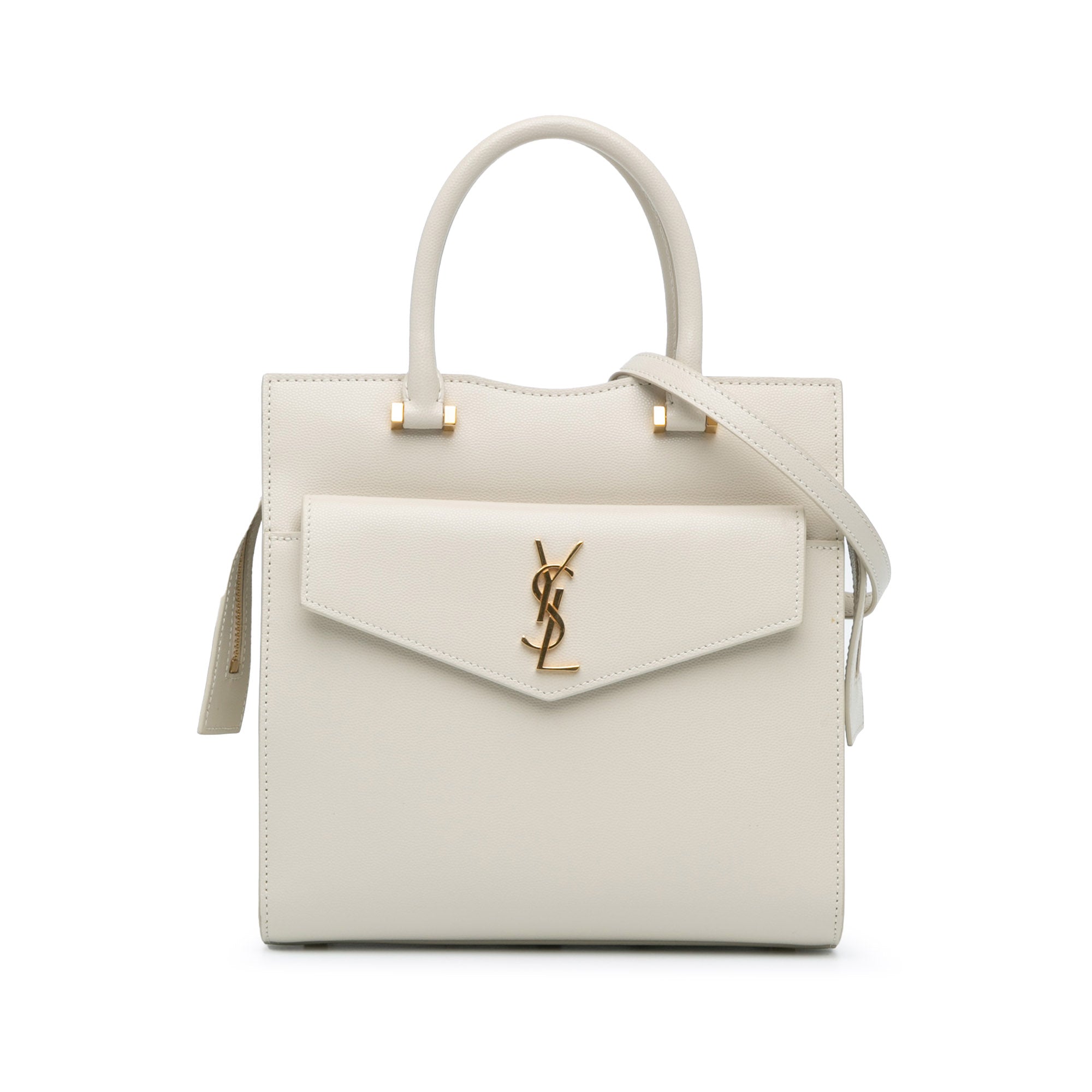 Saint Laurent Small Monogram Uptown Satchel In White