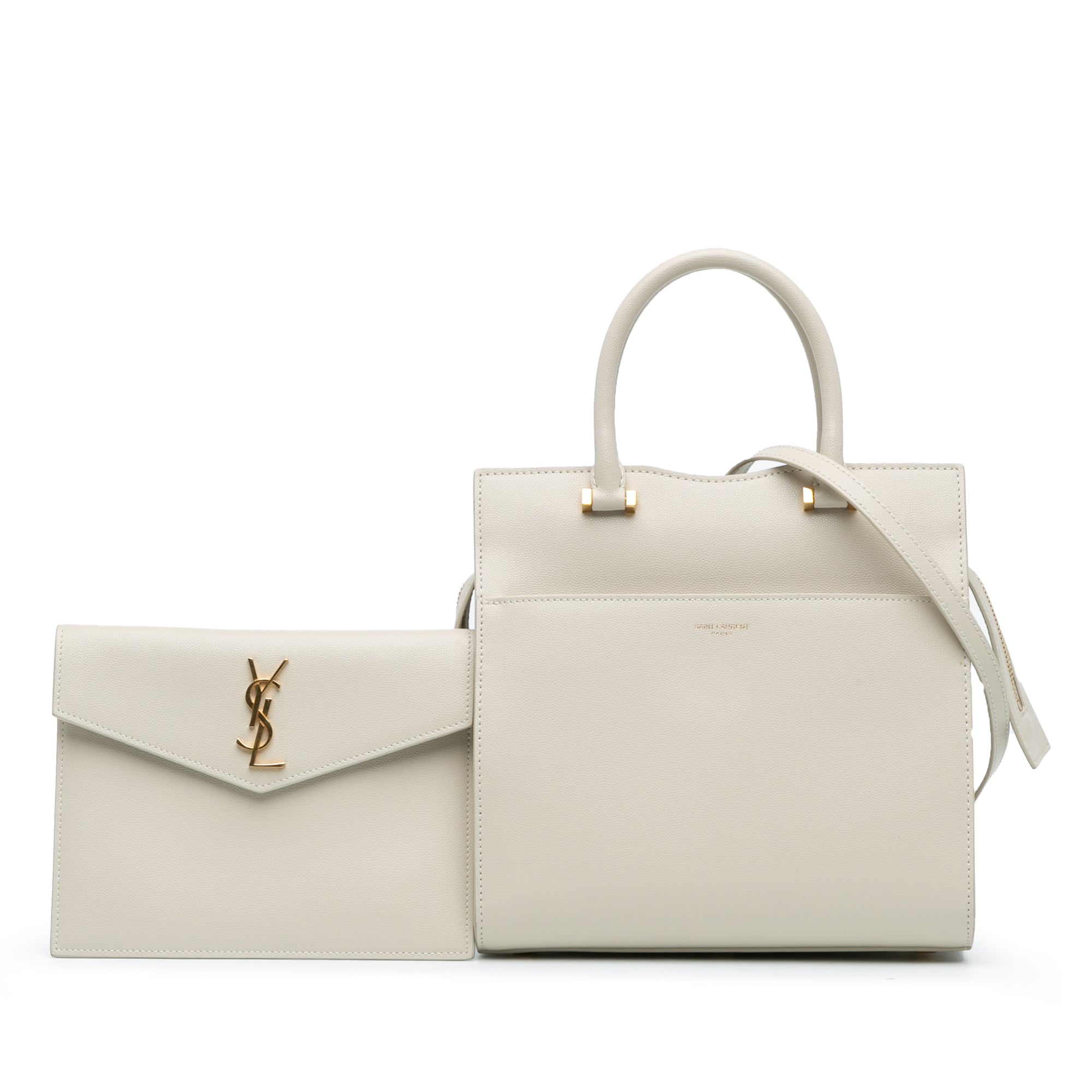 Saint Laurent Small Monogram Uptown Satchel In White