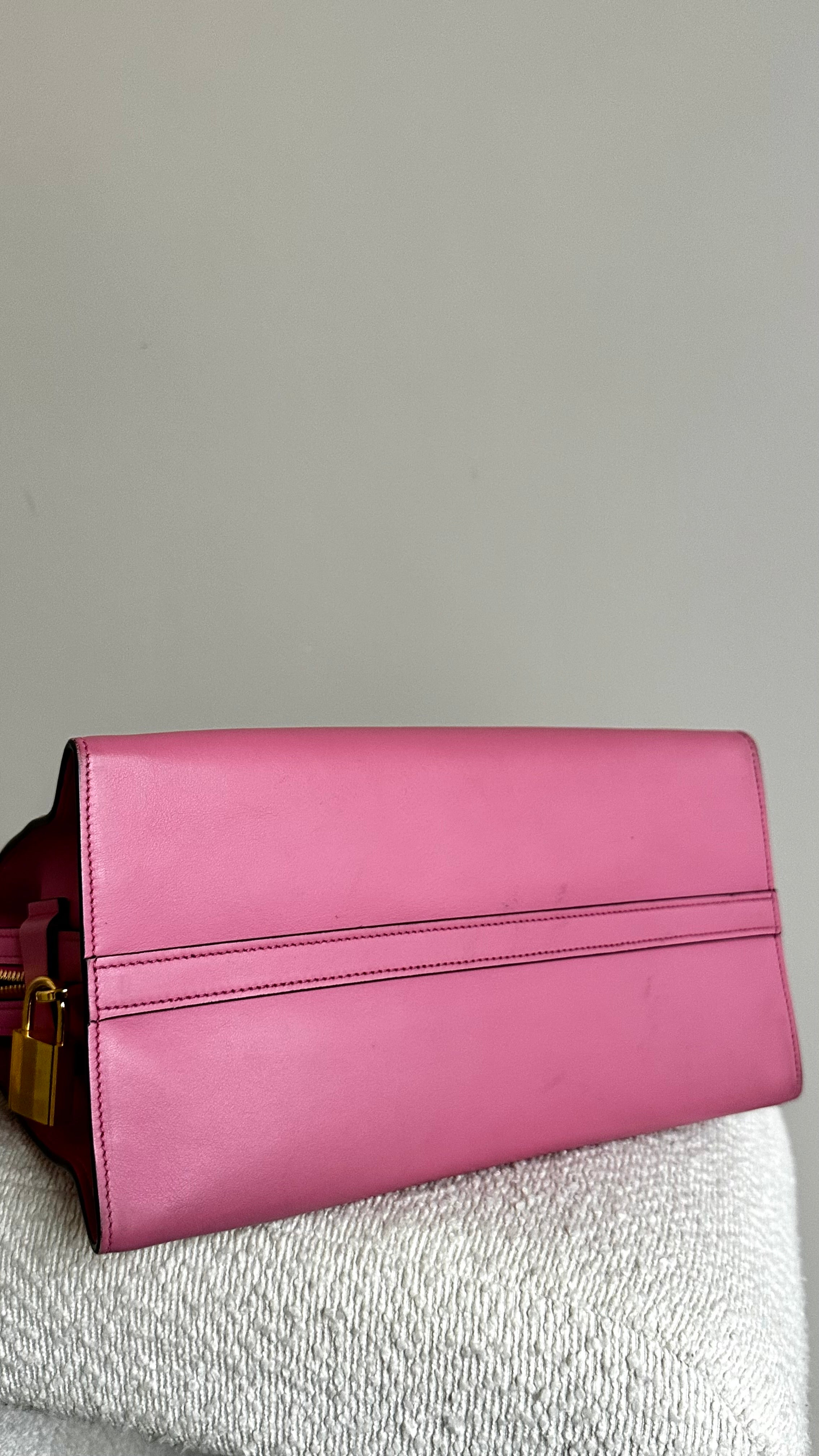 PRADA PARADIGME LEATHER BAG - IN PINK AND BLUE