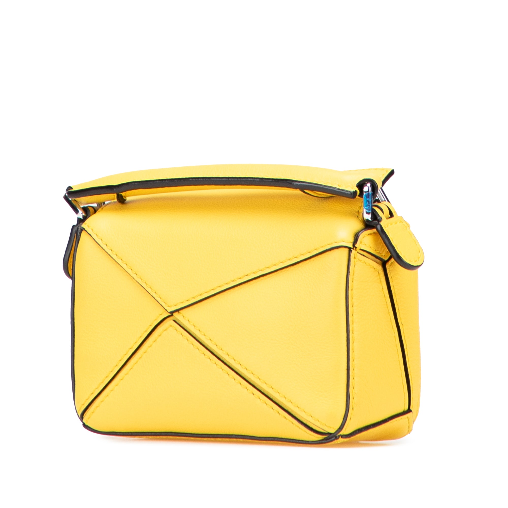 Loewe Nano Calfskin Puzzle Satchel In Yellow