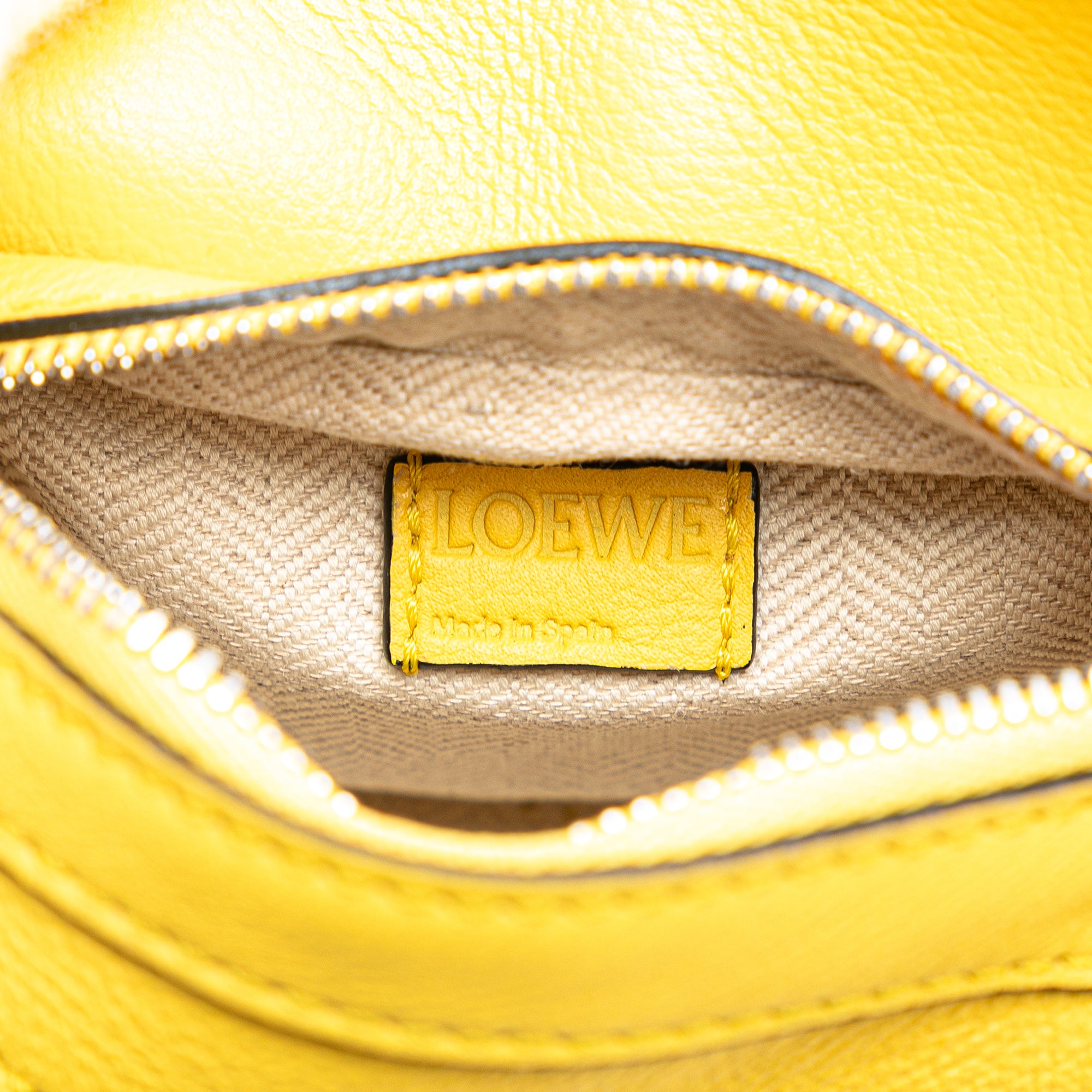 Loewe Nano Calfskin Puzzle Satchel In Yellow