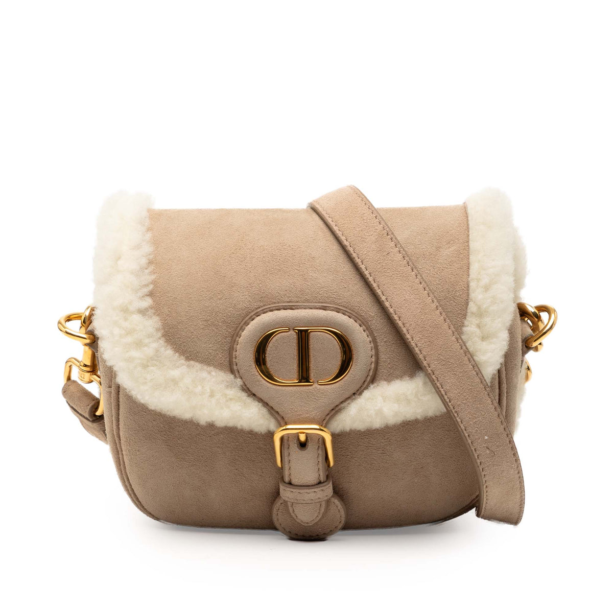 Dior Small Suede Shearling Bobby Crossbody Brown