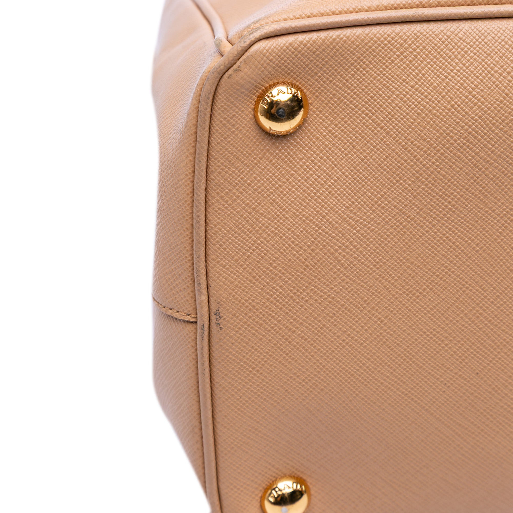 Prada Large Saffiano Lux Galleria Double Zip Satchel In Beige