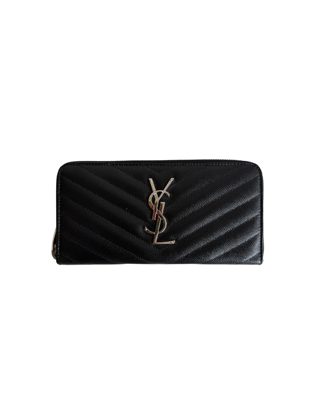 Saint Laurent Womens Monogram Matelasse Leather Zip-around Wallet