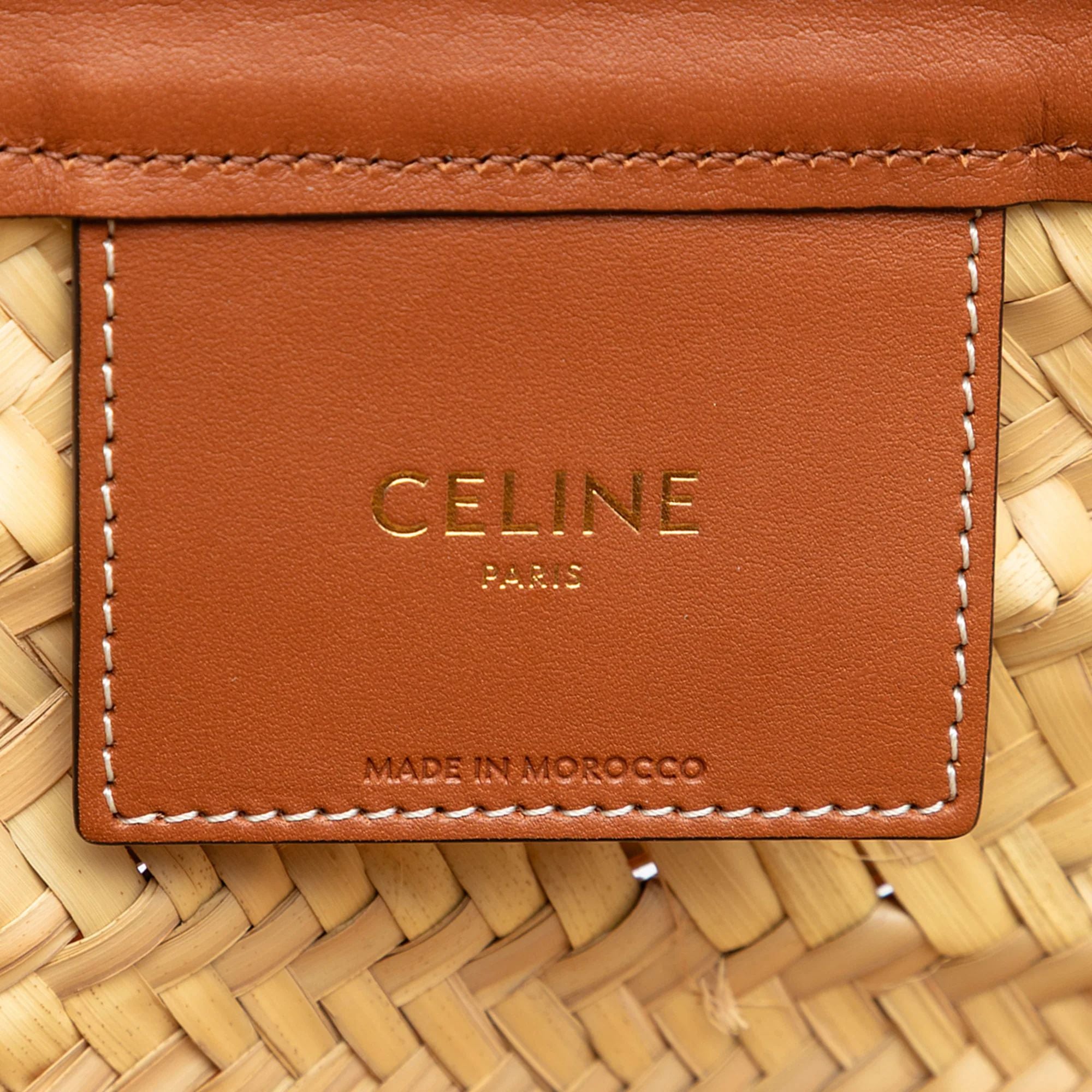 Celine Medium Raffia Panier Tote Bag