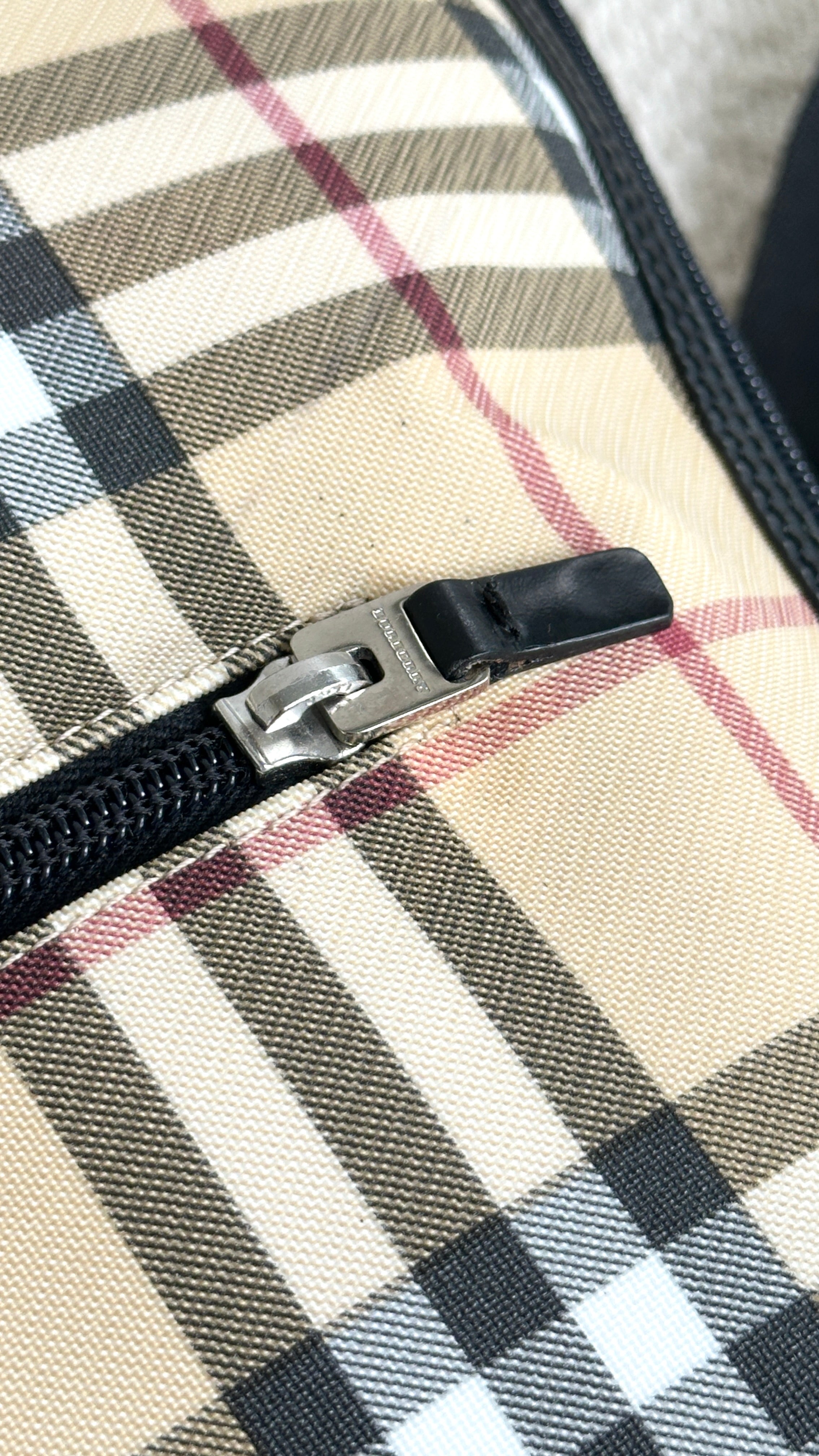 BURBERRY NOVA CHECK CANVAS BACKPACK IN BEIGE