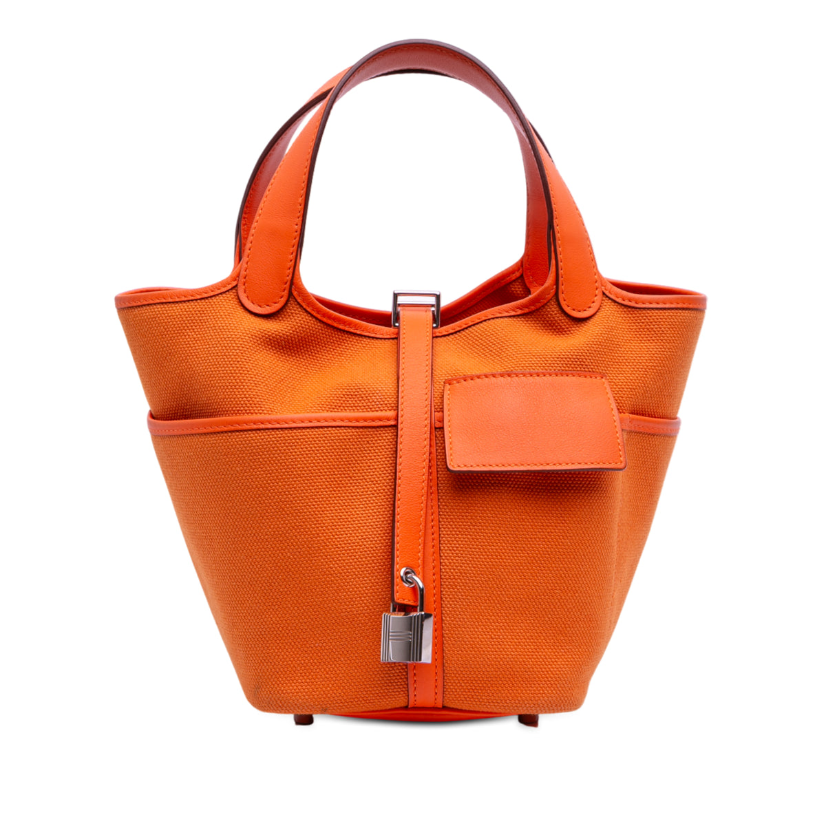 Hermès Toile Goeland and Swift Cargo Picotin Lock 18 Orange