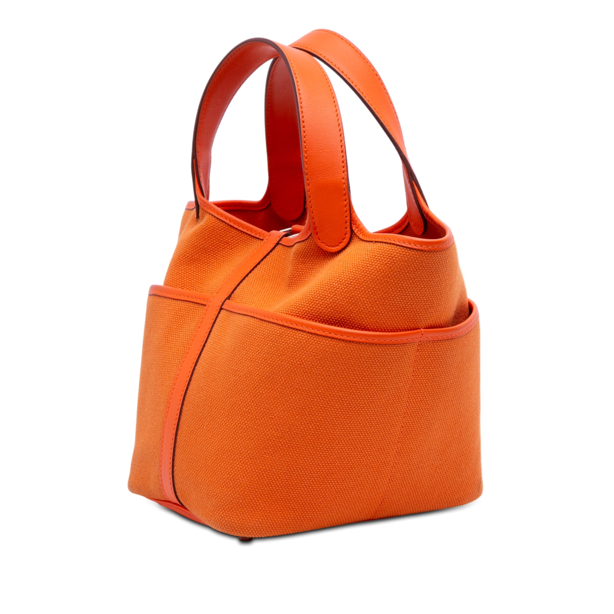 Hermès Toile Goeland and Swift Cargo Picotin Lock 18 Orange