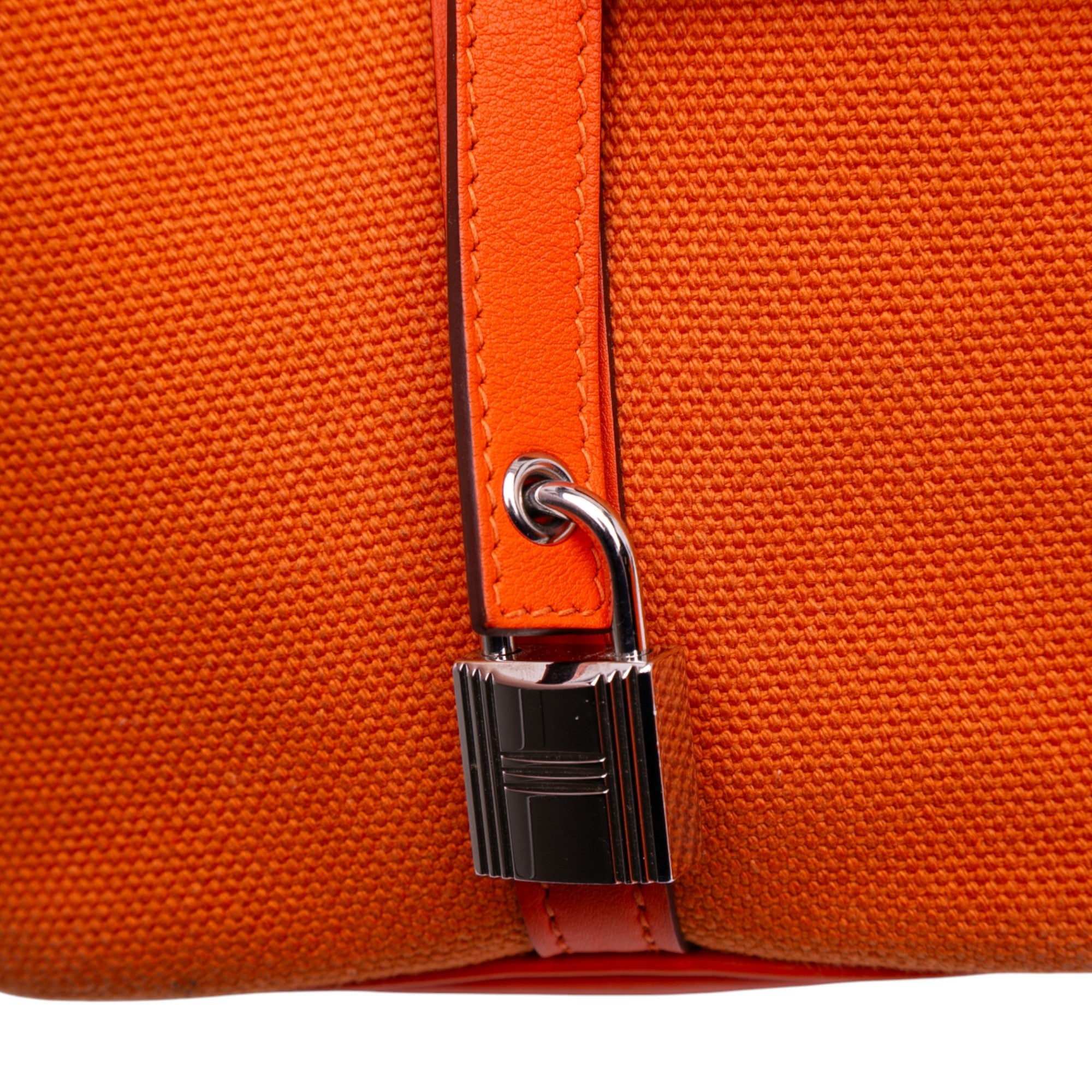 Hermès Toile Goeland and Swift Cargo Picotin Lock 18 Orange