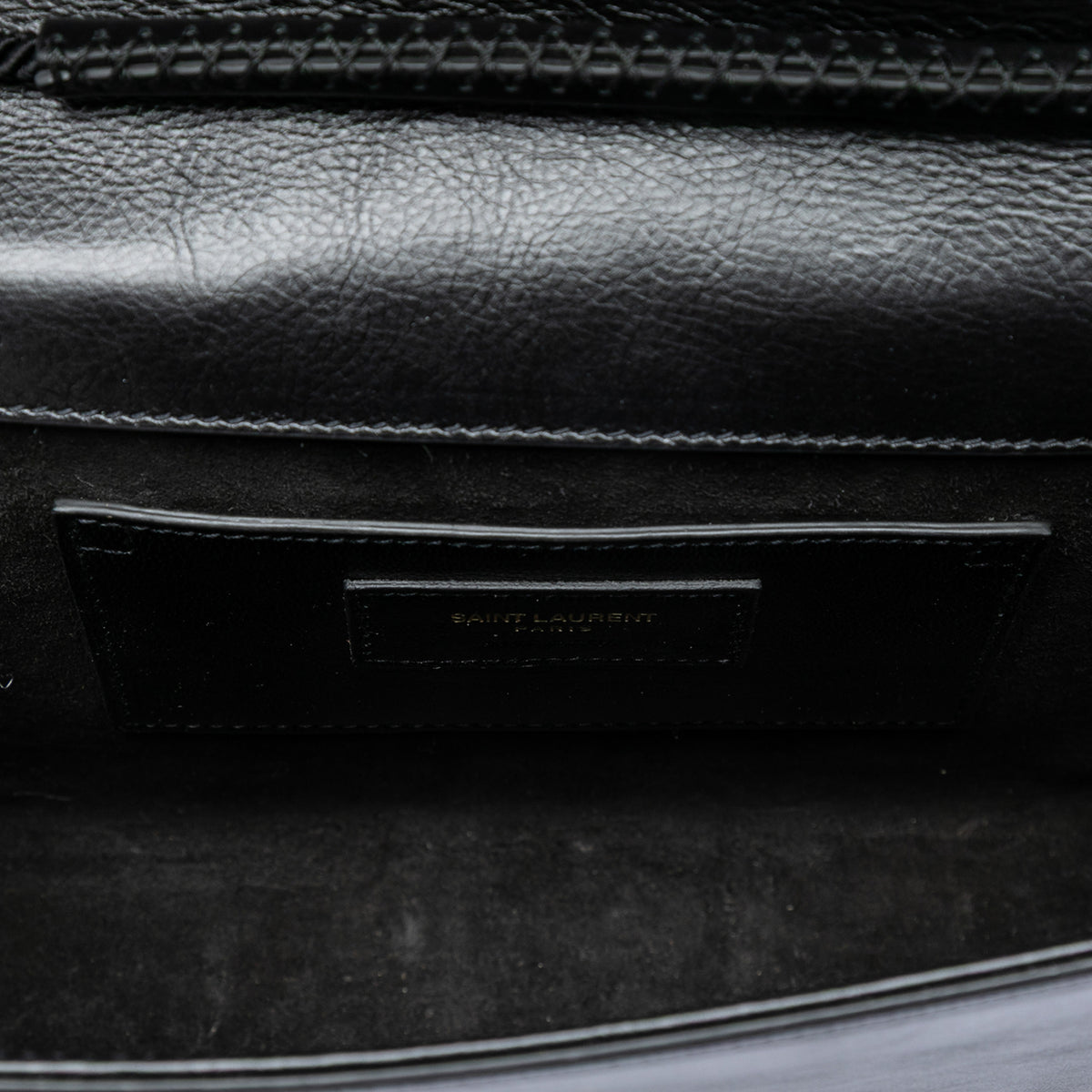 Saint Laurent Medium Suede Rope Stitch Kate Crossbody Black