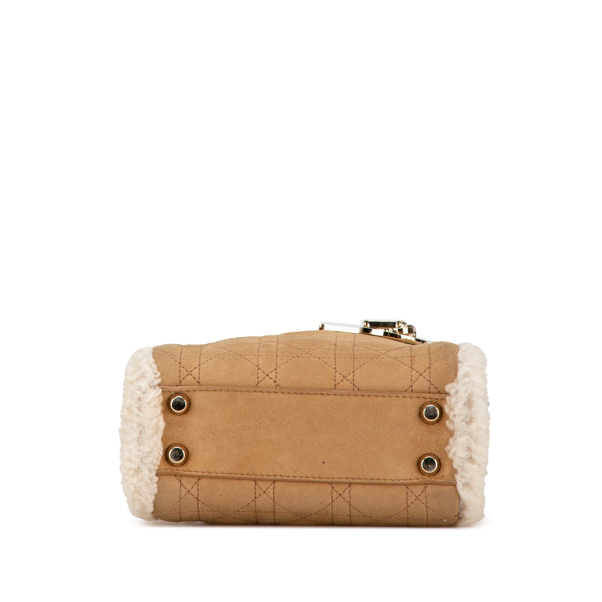 Dior Mini Suede Shearling Cannage Lady Dior