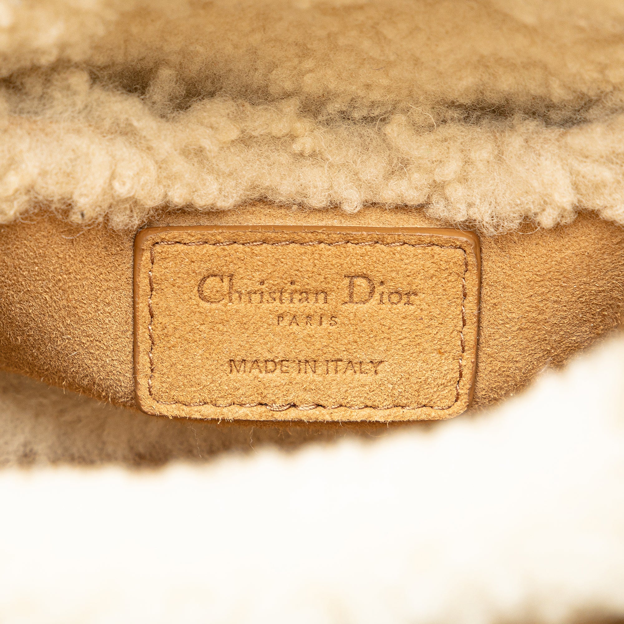 Dior Mini Suede Shearling Cannage Lady Dior