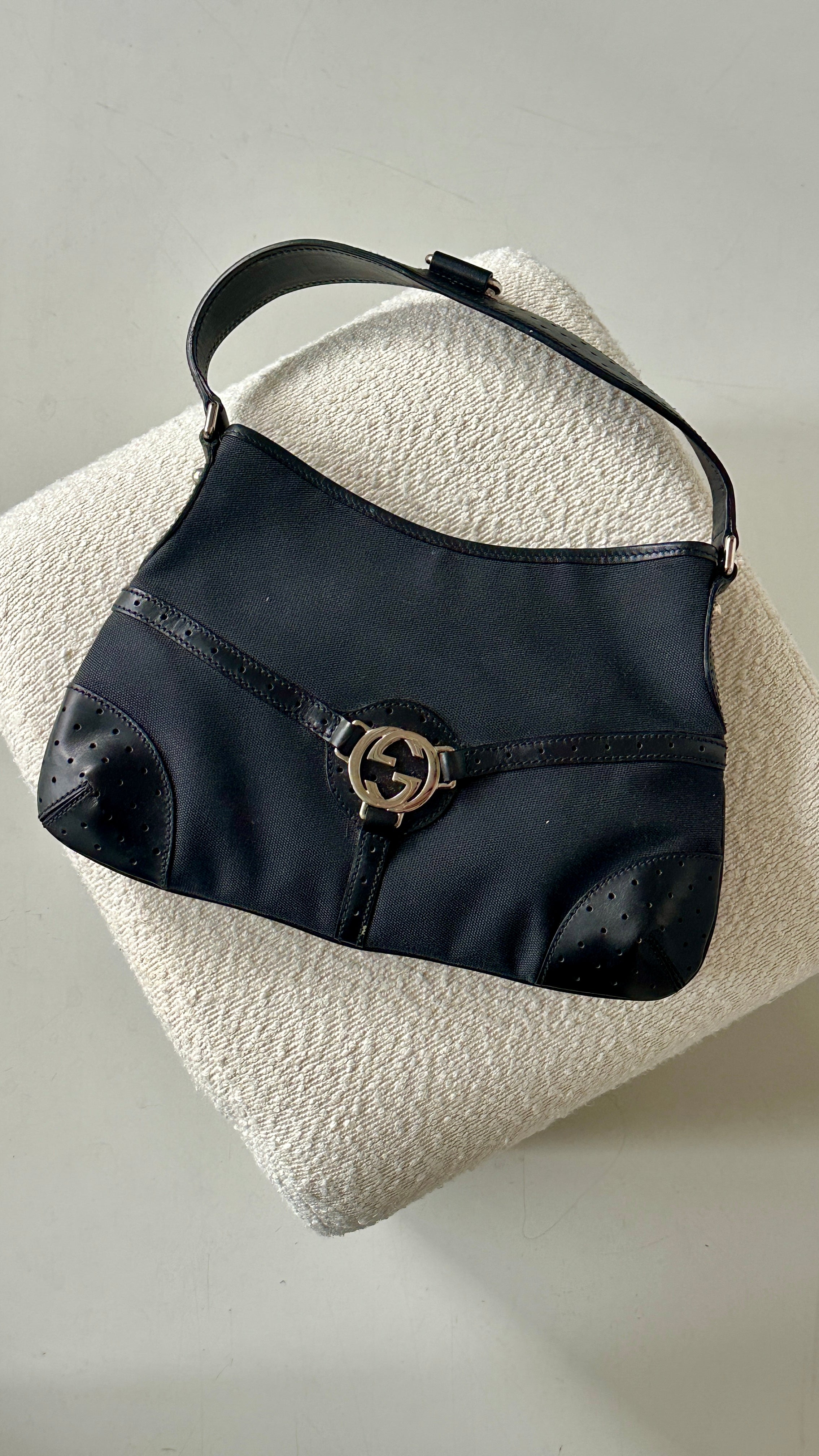 GUCCI REINS CANVAS BAG IN BLACK