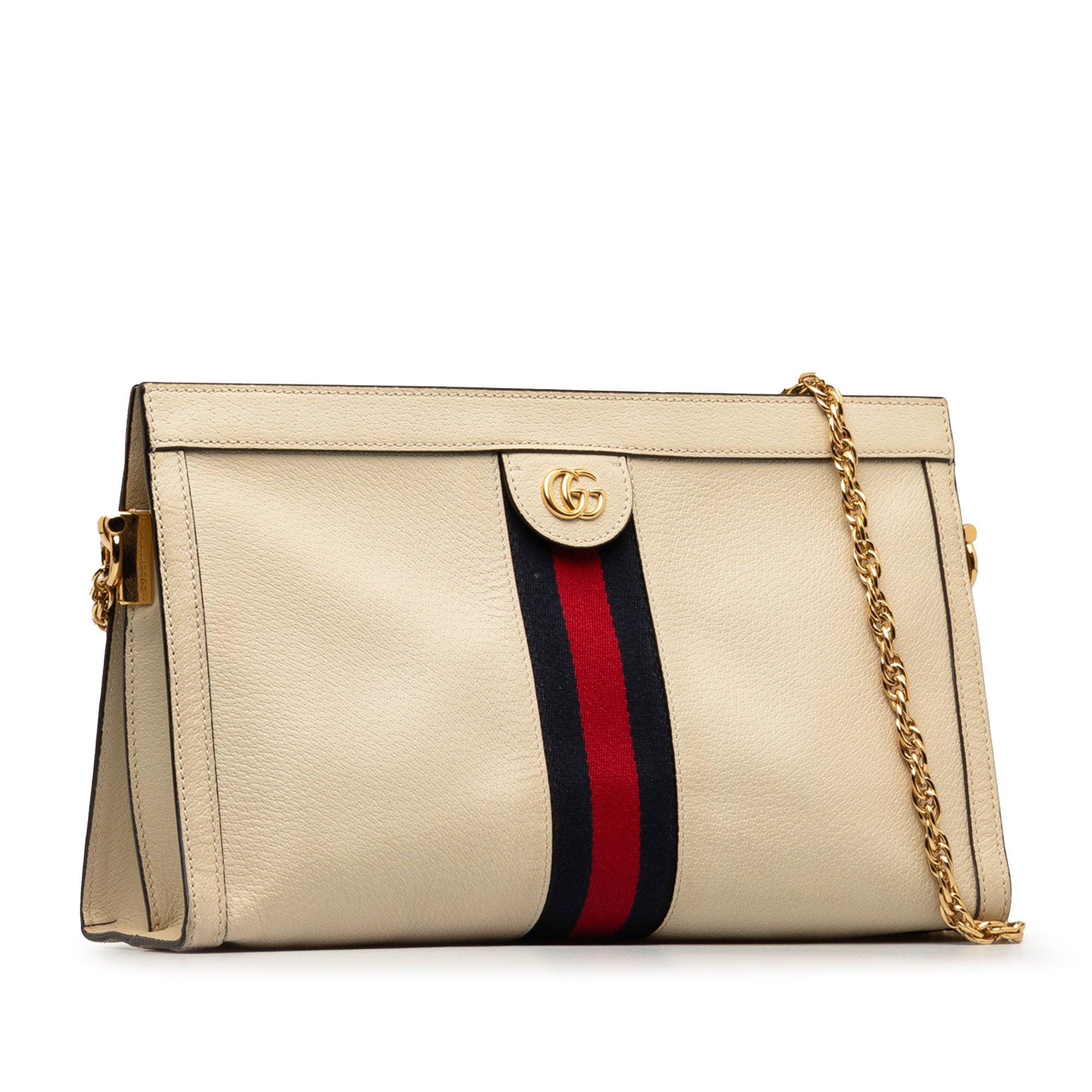 Gucci Leather Ophidia Chain Crossbody In White