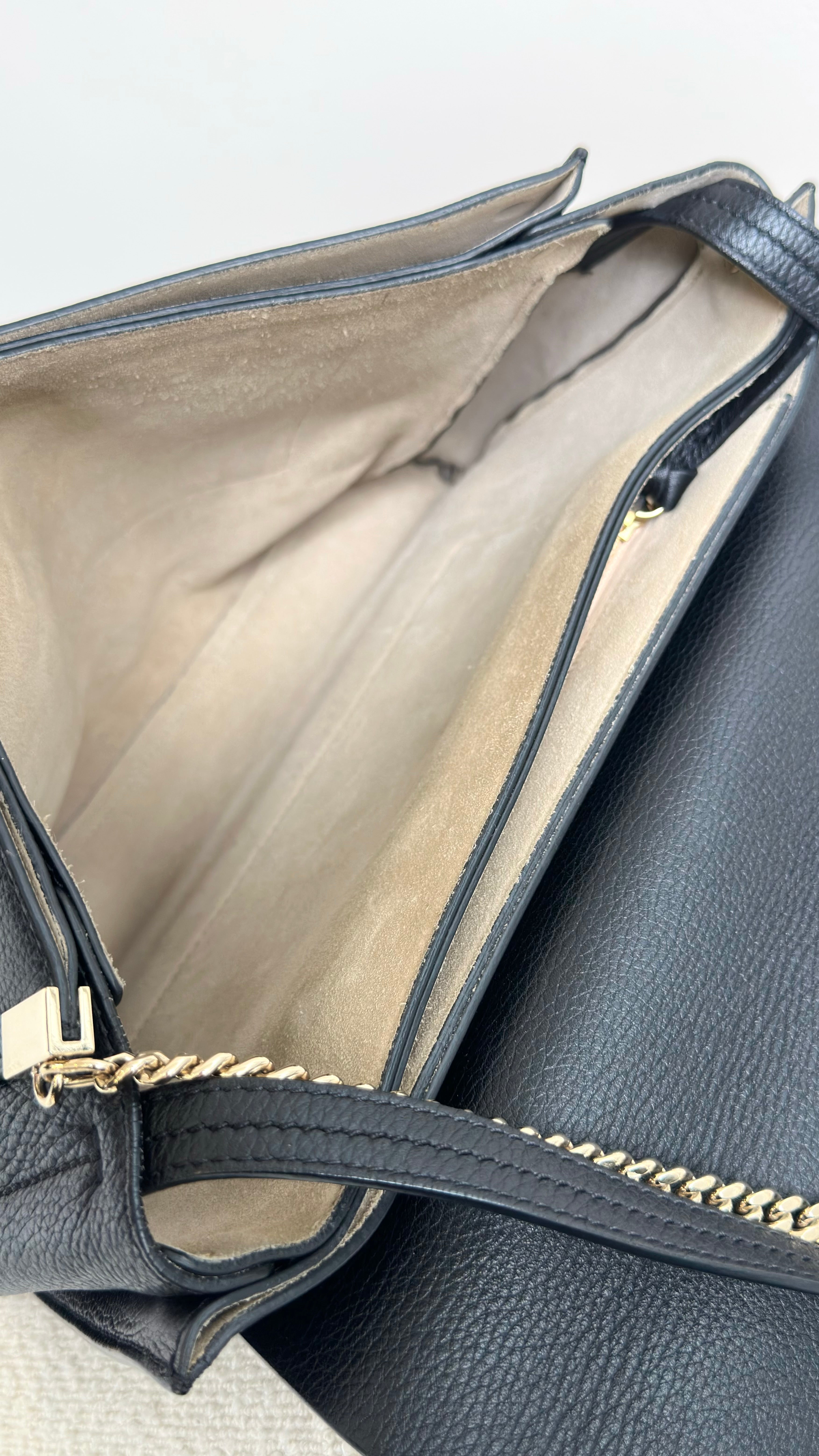 CHLOÉ MEDIUM FAYE LEATHER CROSSBODY BAG IN Black