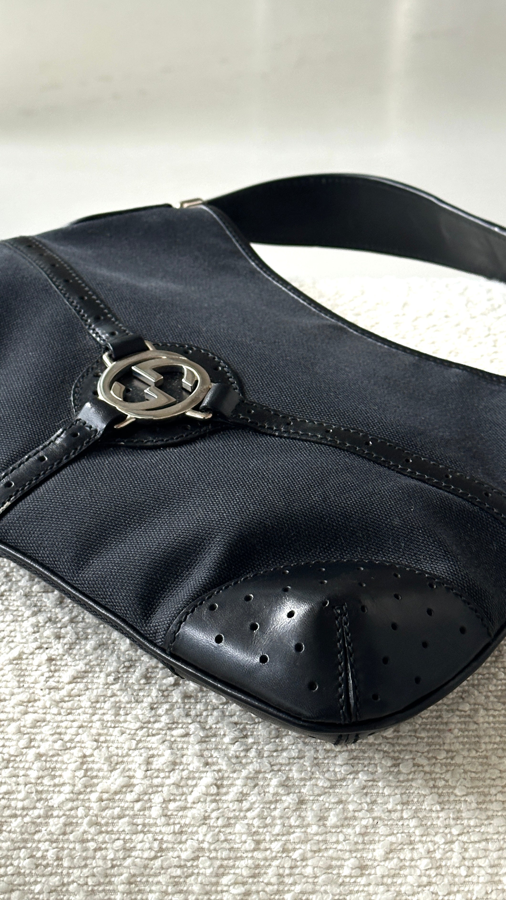 GUCCI REINS CANVAS BAG IN BLACK