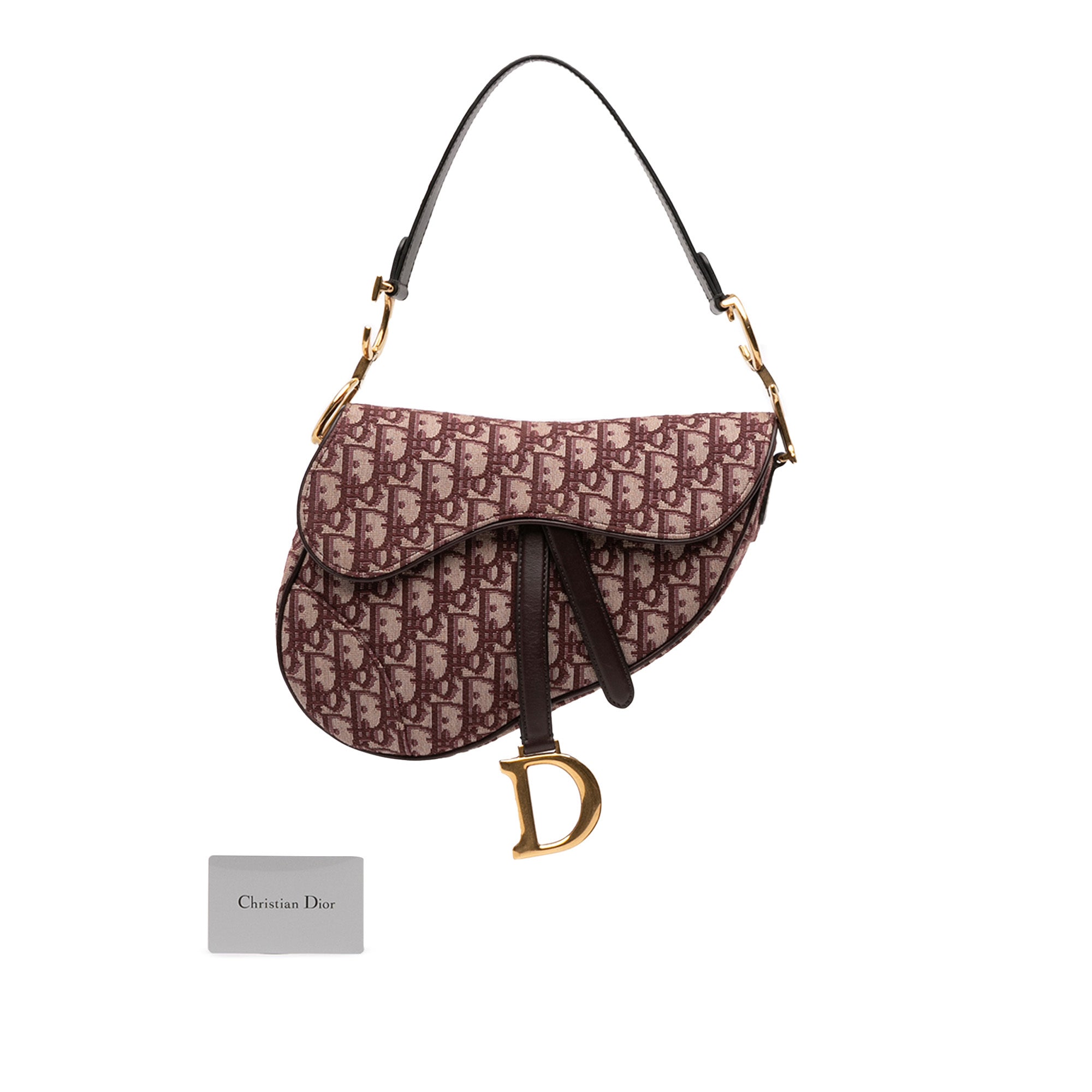 Dior Oblique Canvas Saddle Bag Bordeaux