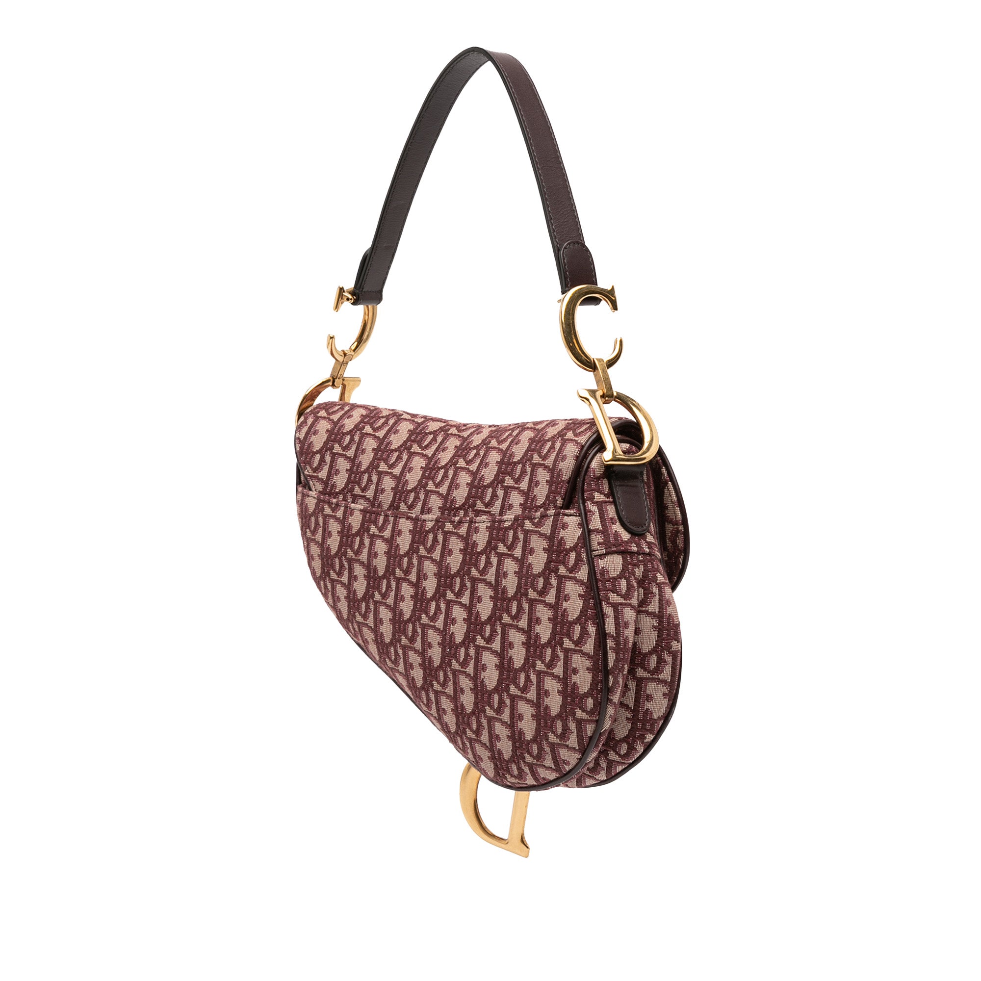 Dior Oblique Canvas Saddle Bag Bordeaux