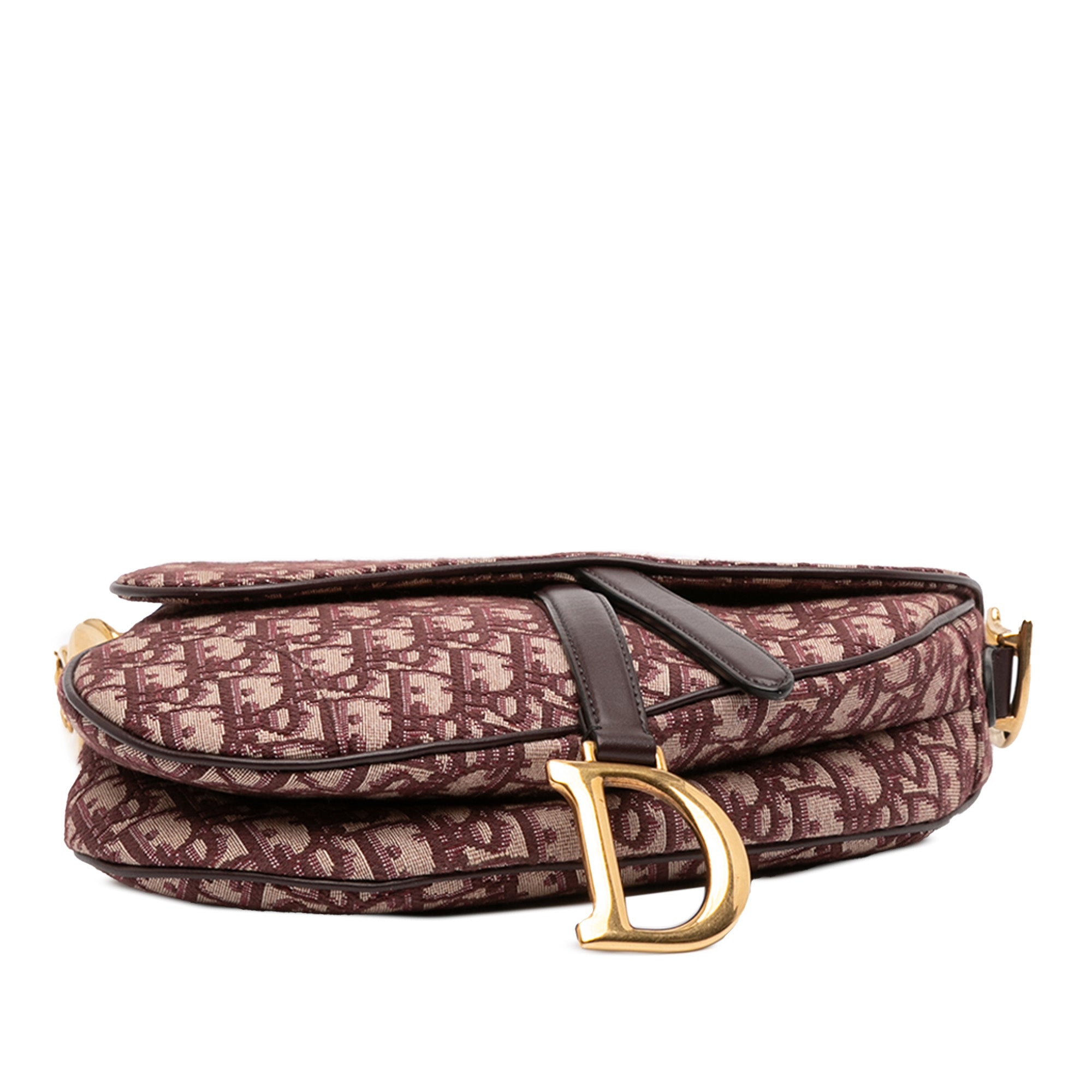 Dior Oblique Canvas Saddle Bag Bordeaux