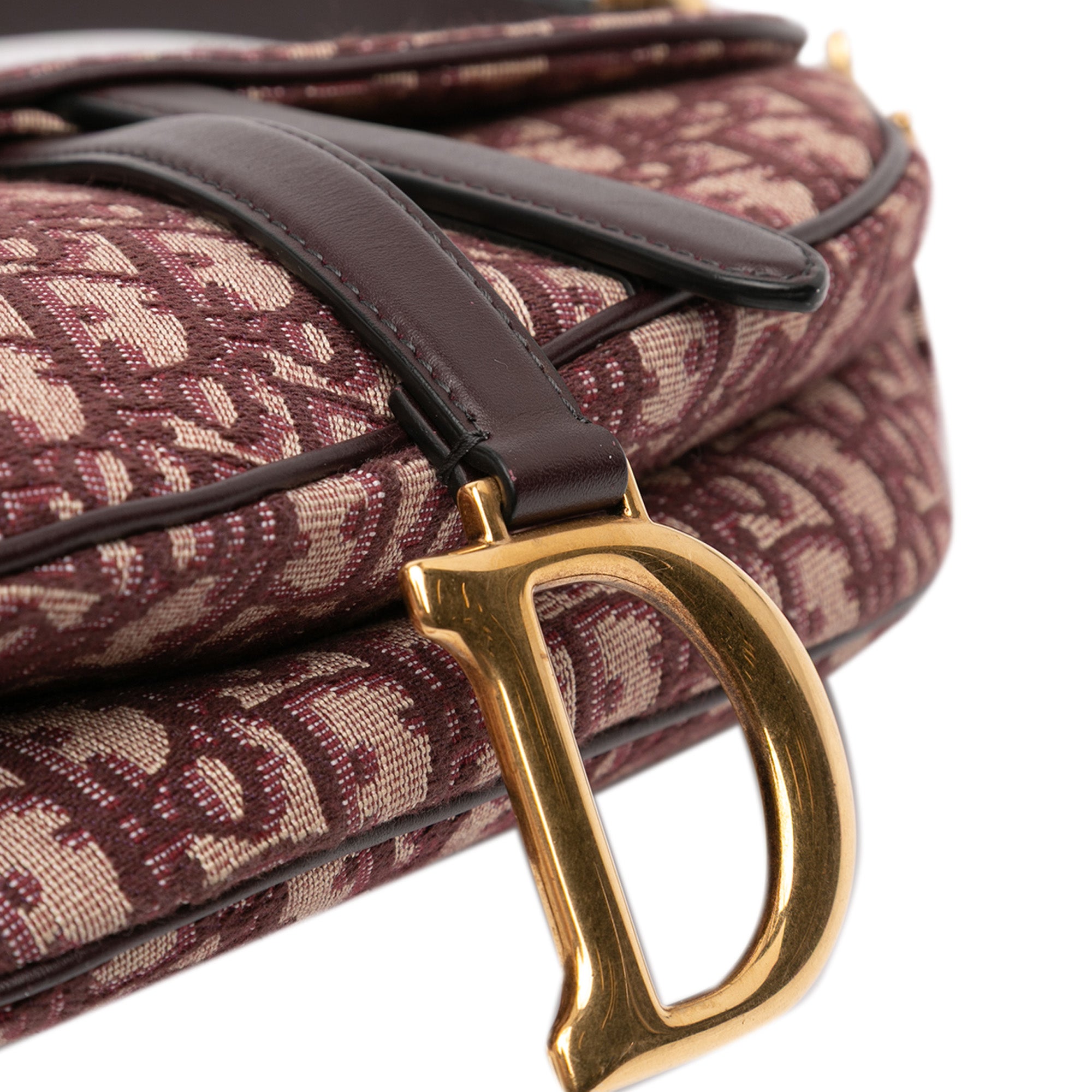Dior Oblique Canvas Saddle Bag Bordeaux
