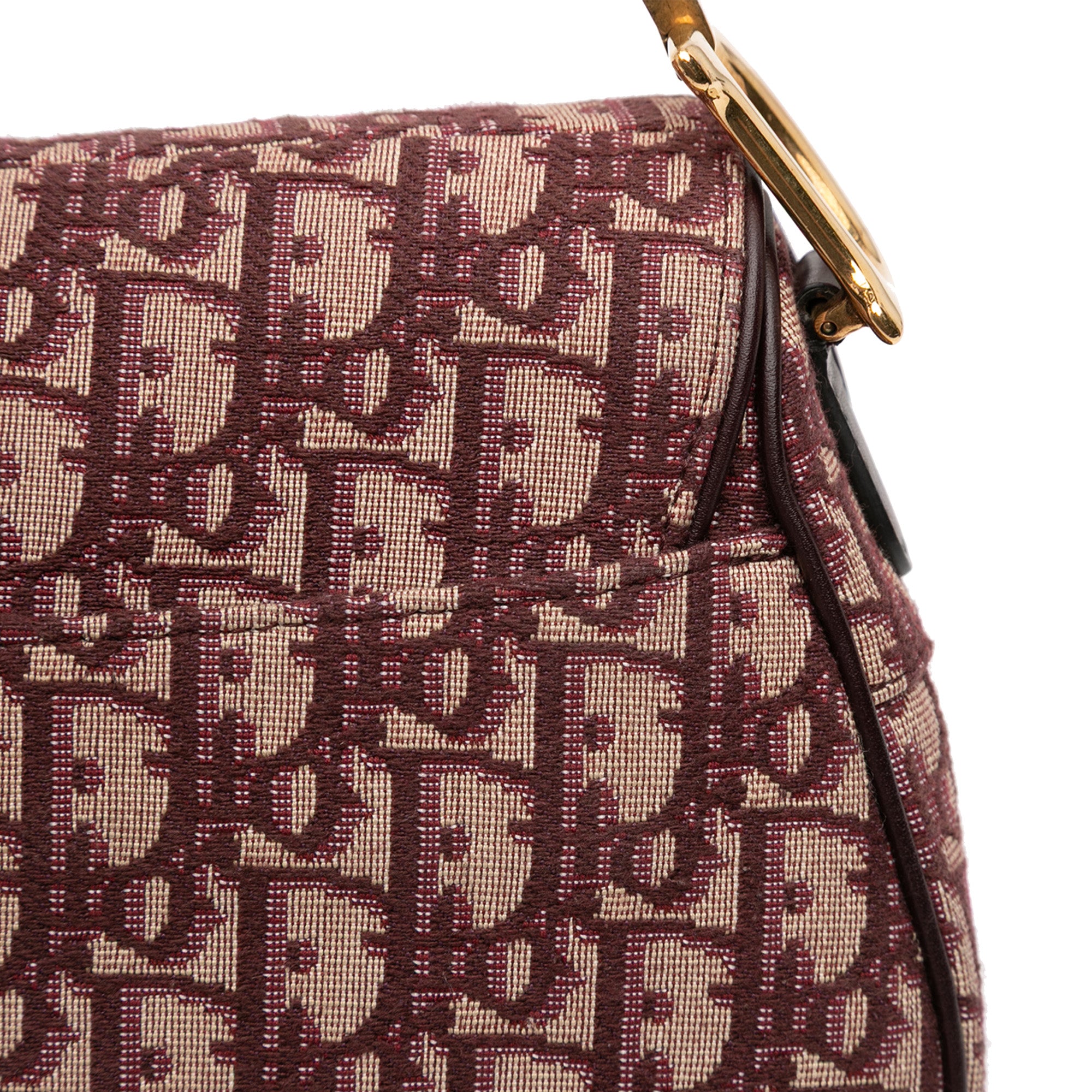 Dior Oblique Canvas Saddle Bag Bordeaux