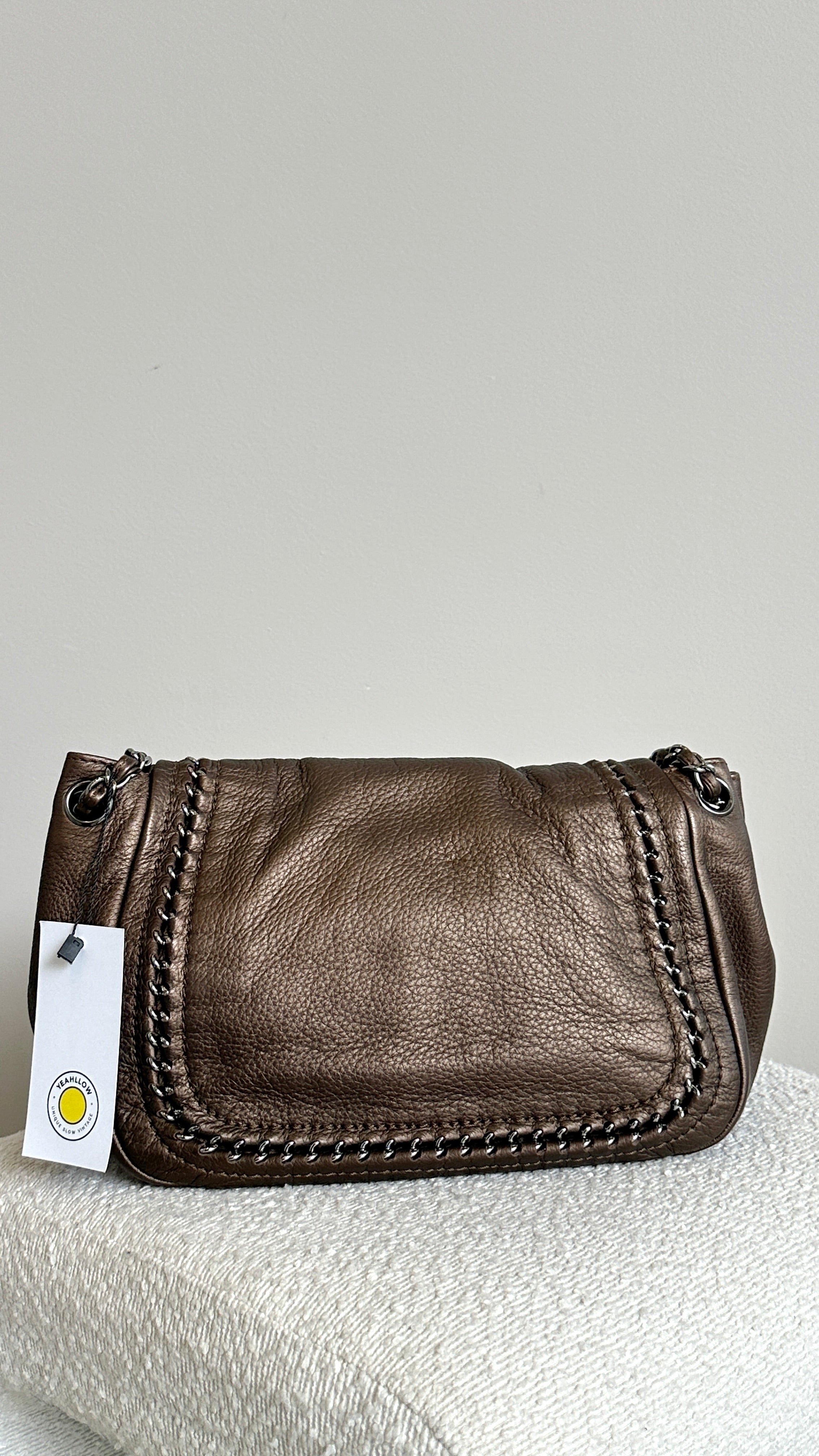 CHANEL LUXURY LINE LEATHER SINGLE FLAP IN BRONZE