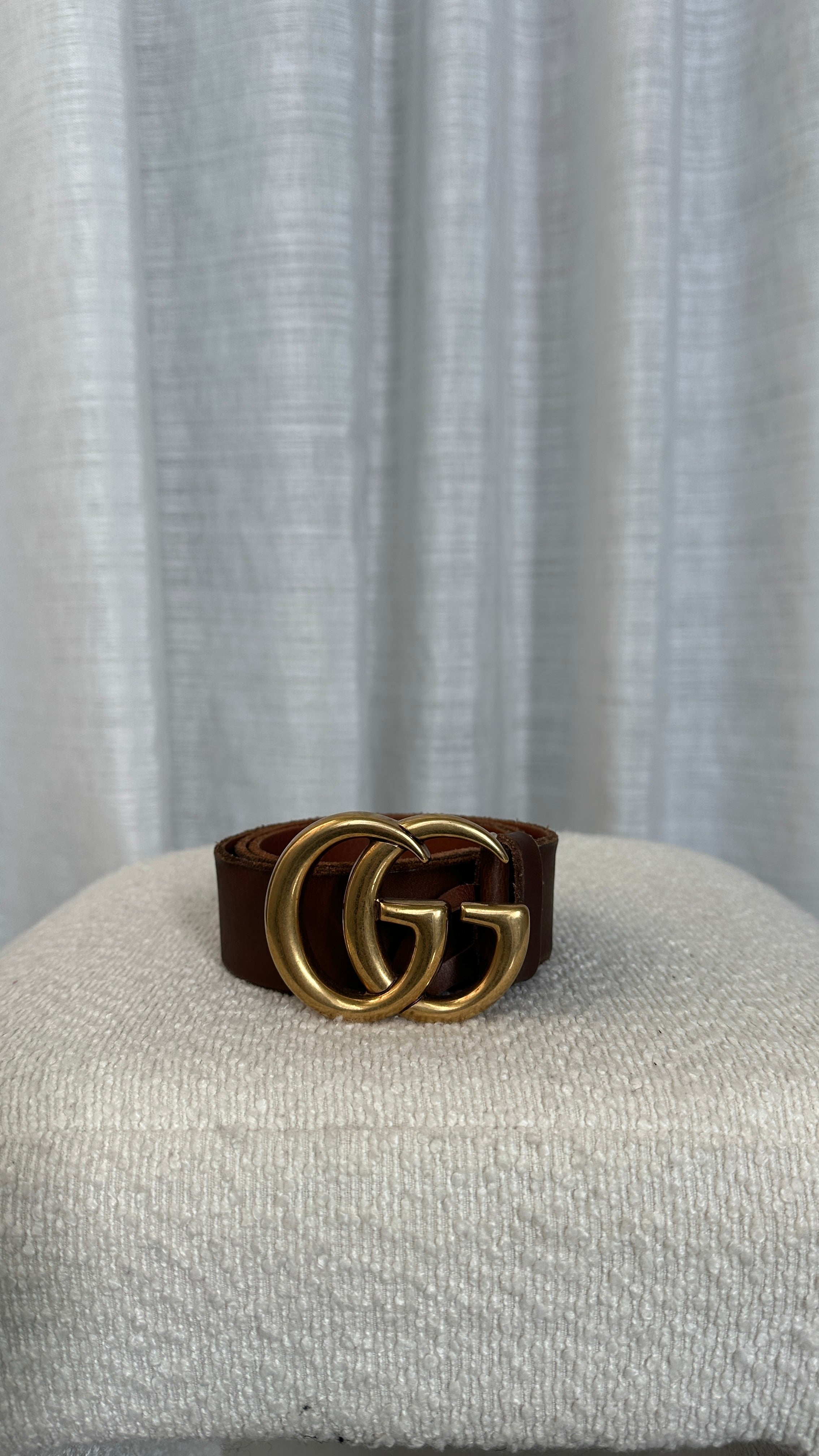 GUCCI GG MARMONT BELT IN BROWN